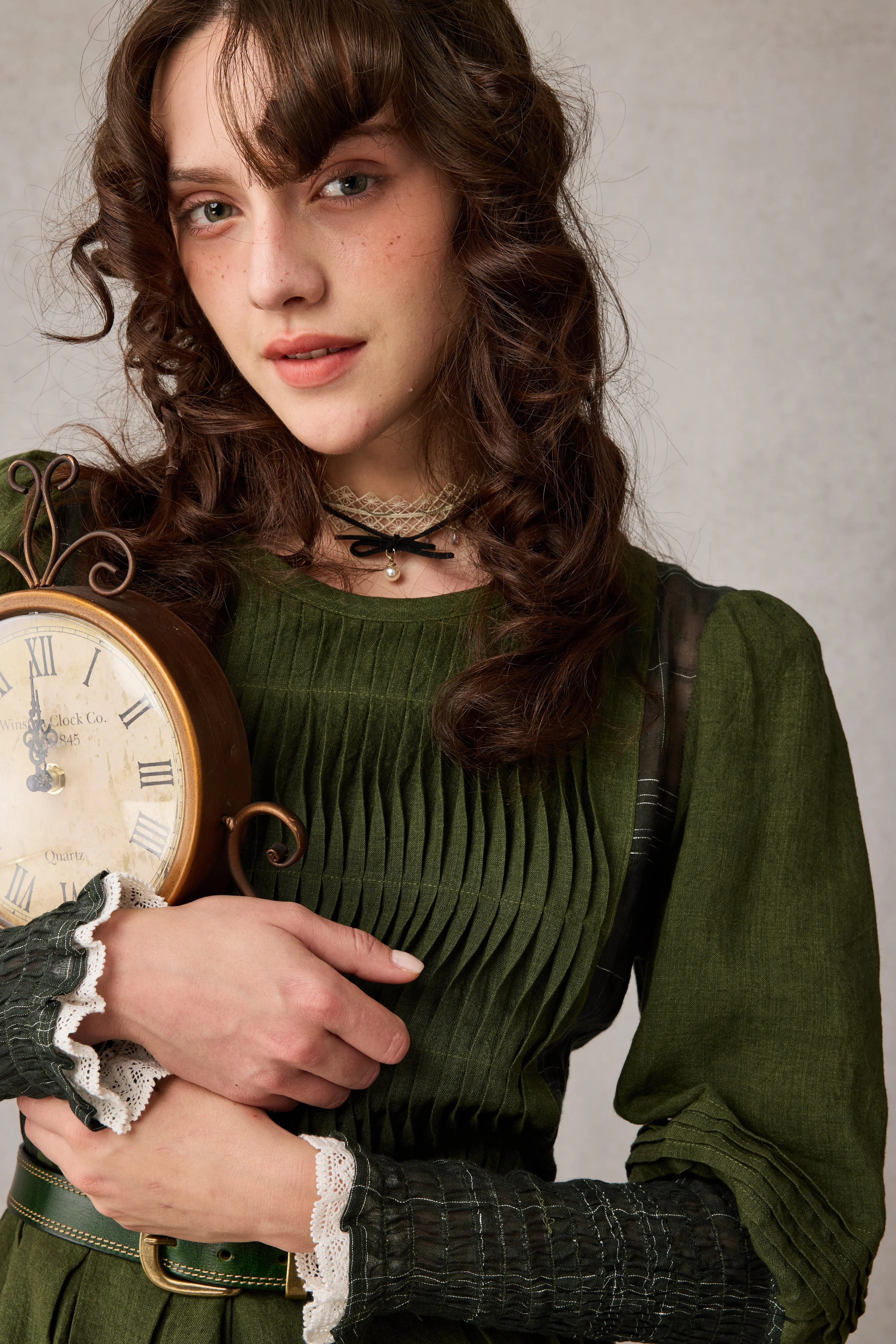 Eliana 15 | Pintucked Patchwork Linen Dress - Image 6