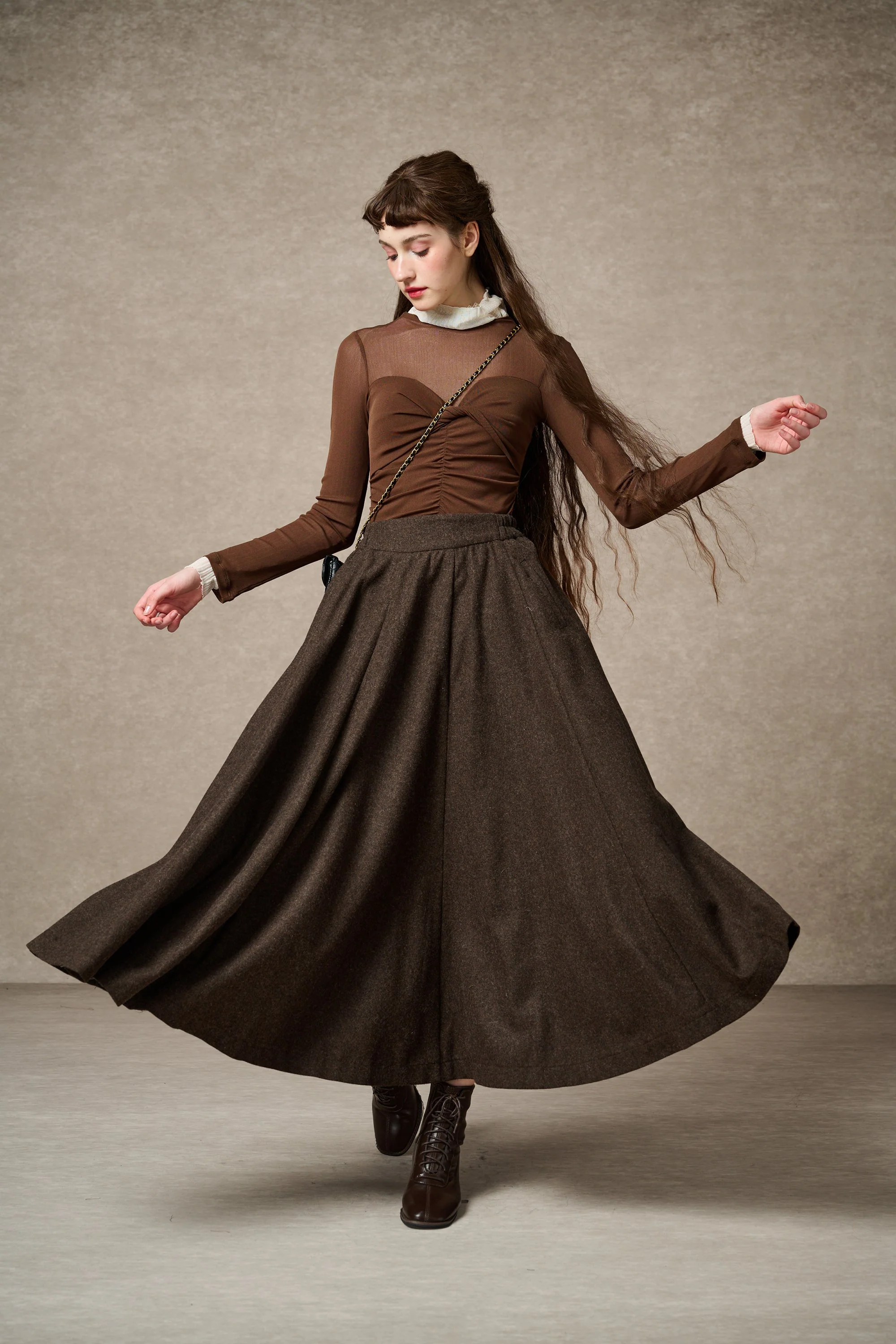 The Soft Lawn 12 | Midi Wool Skirt - Image 12