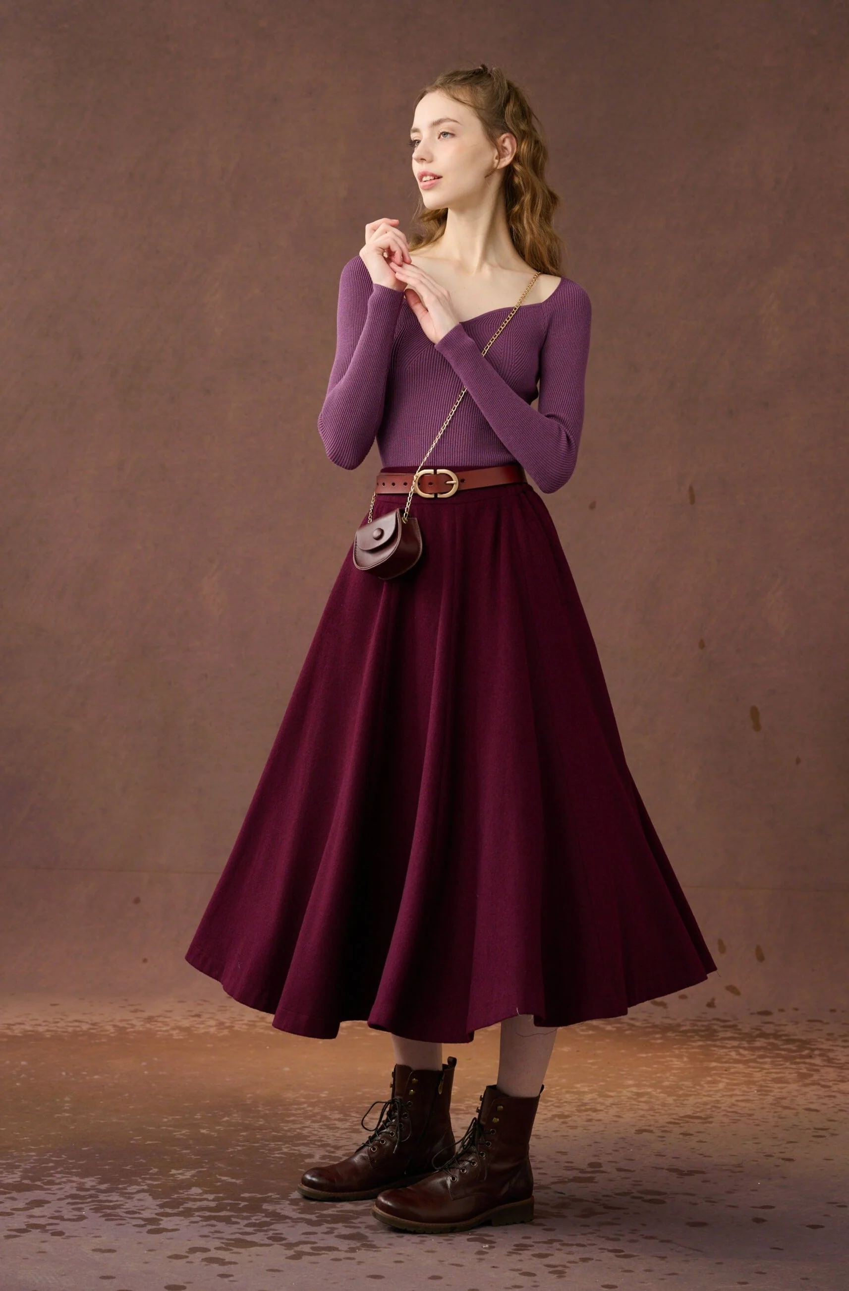 The Soft Lawn 12 | Midi Wool Skirt - Image 14