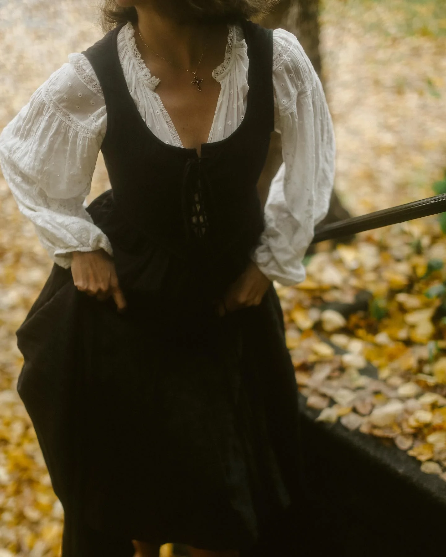 Anis 23 | Lace-up Jacquard Linen Corset Dress - Image 3