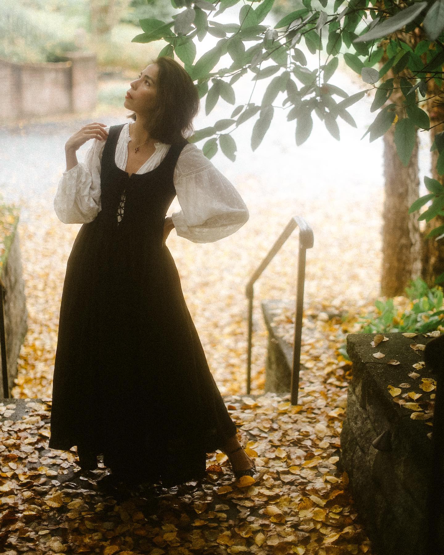 Anis 23 | Lace-up Jacquard Linen Corset Dress - Image 4