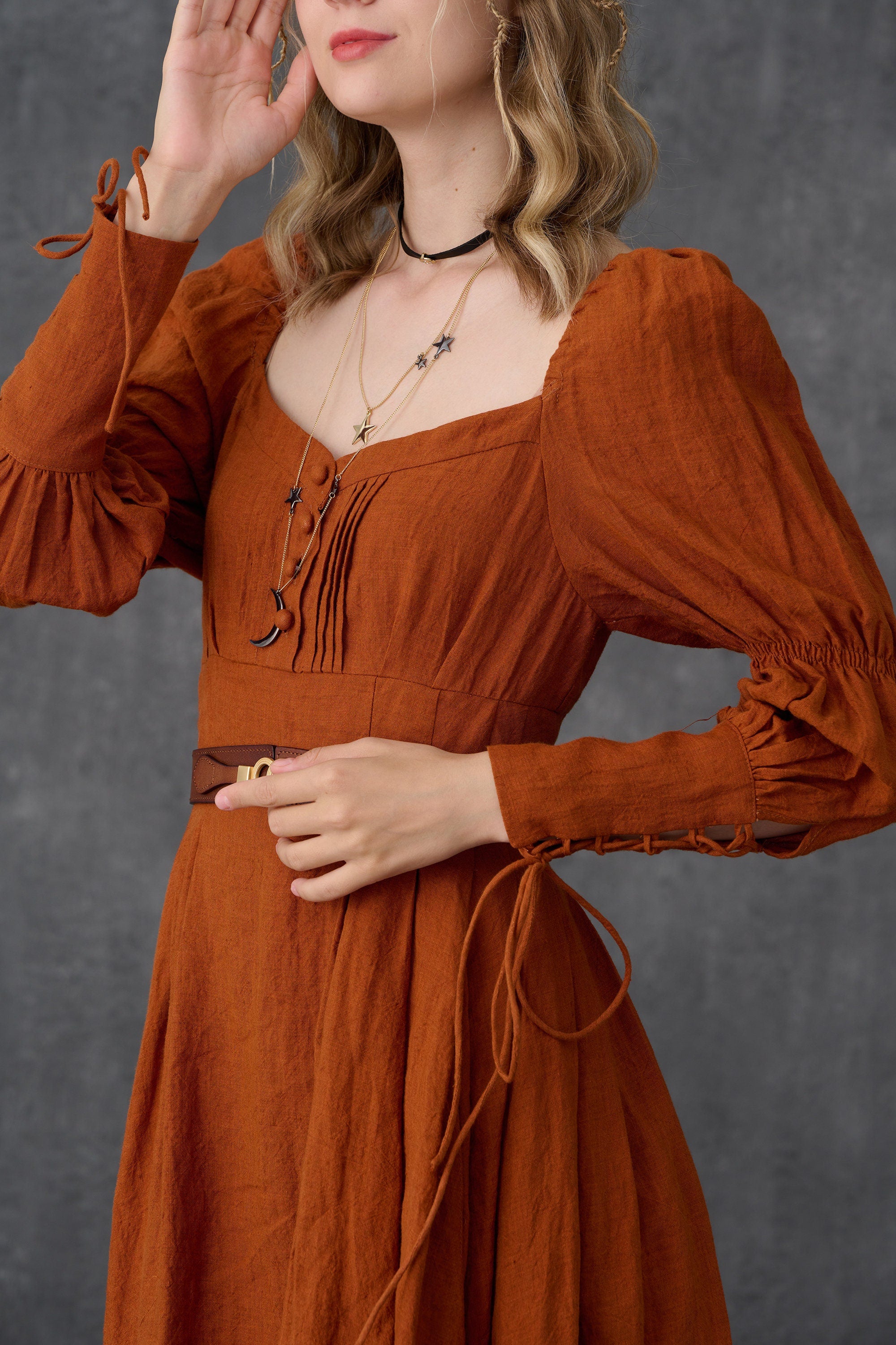 PHOENIX 24 | REGENCY LACE-UP LINEN DRESS - Image 12