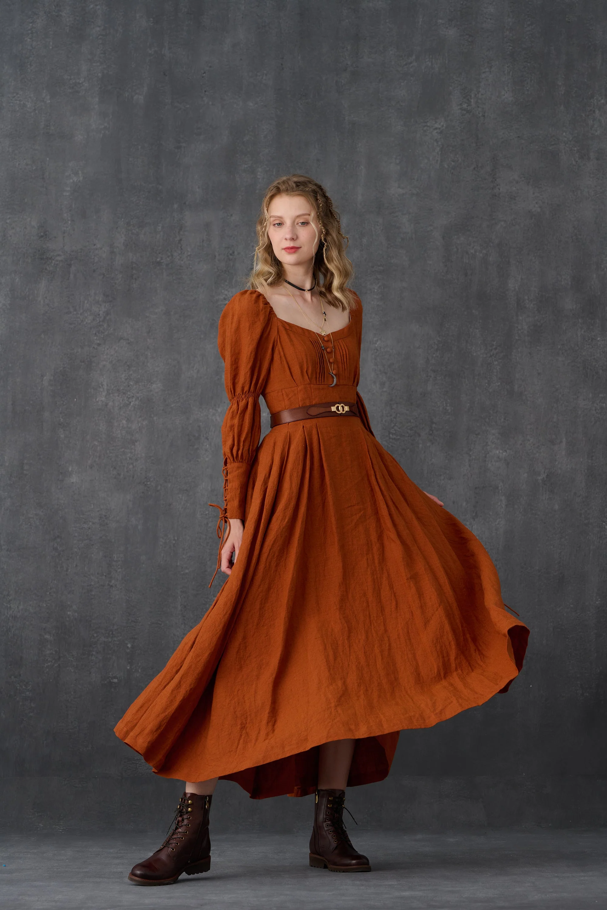 PHOENIX 24 | REGENCY LACE-UP LINEN DRESS - Image 13