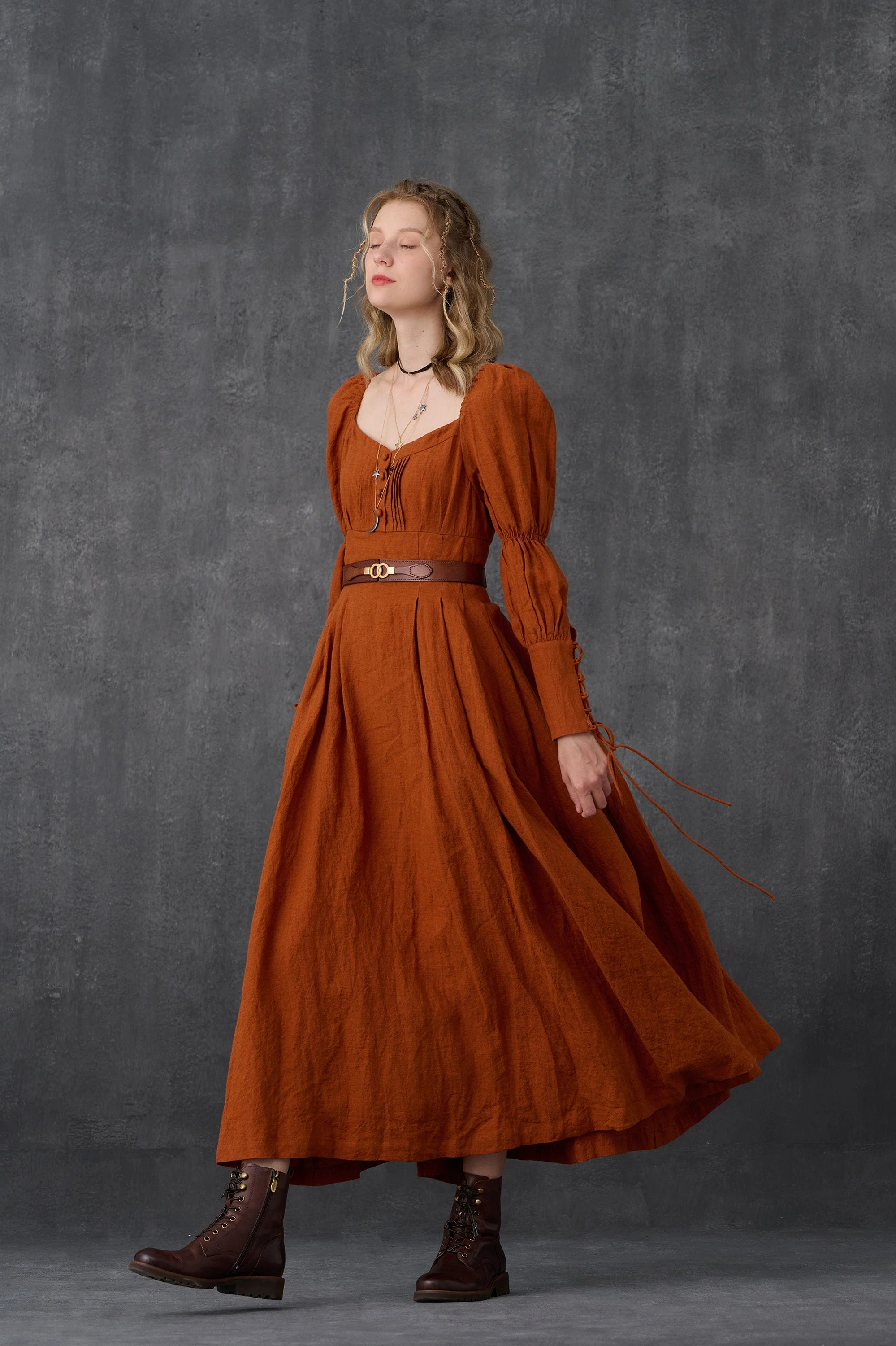 PHOENIX 24 | REGENCY LACE-UP LINEN DRESS - Image 14
