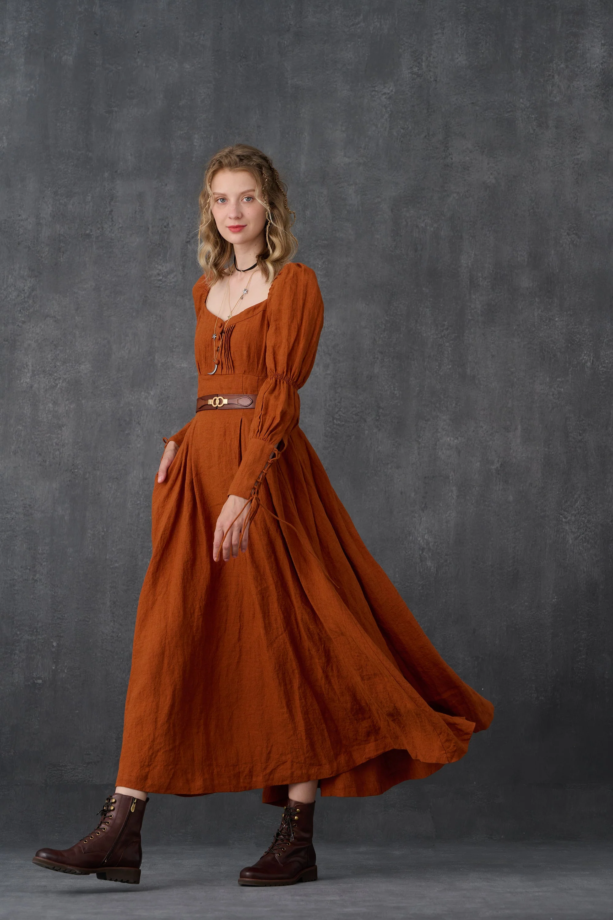 PHOENIX 24 | REGENCY LACE-UP LINEN DRESS - Image 23