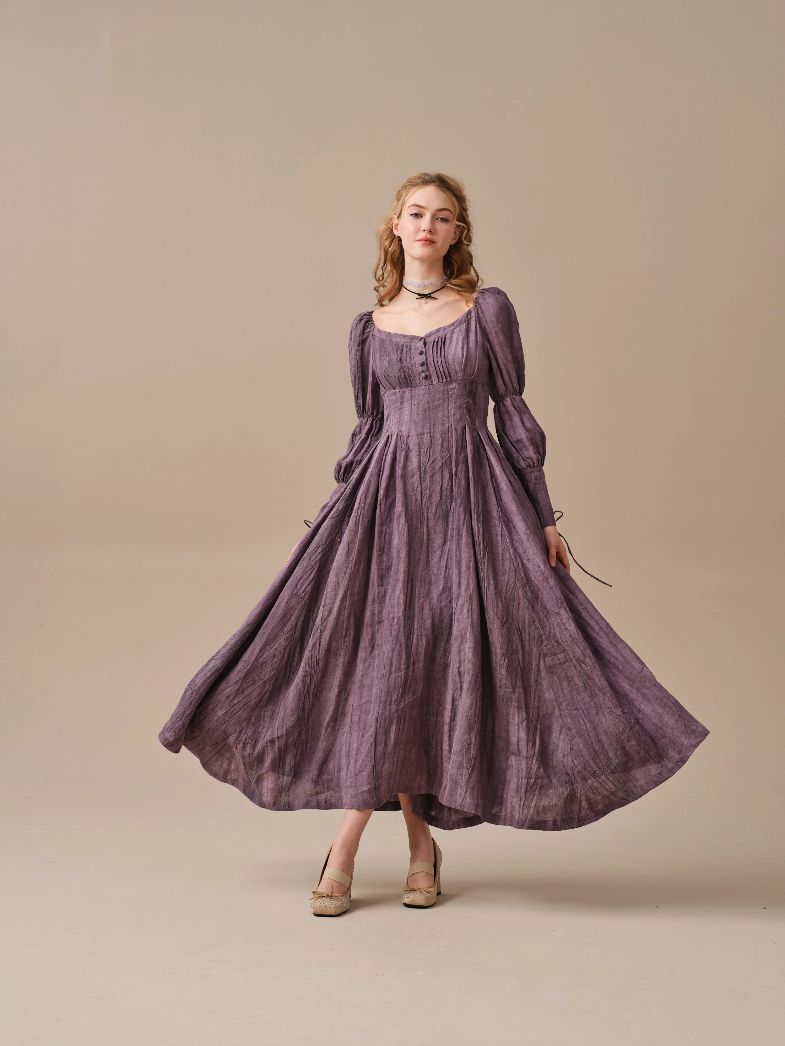 PHOENIX 24 | REGENCY LACE-UP LINEN DRESS - Image 30