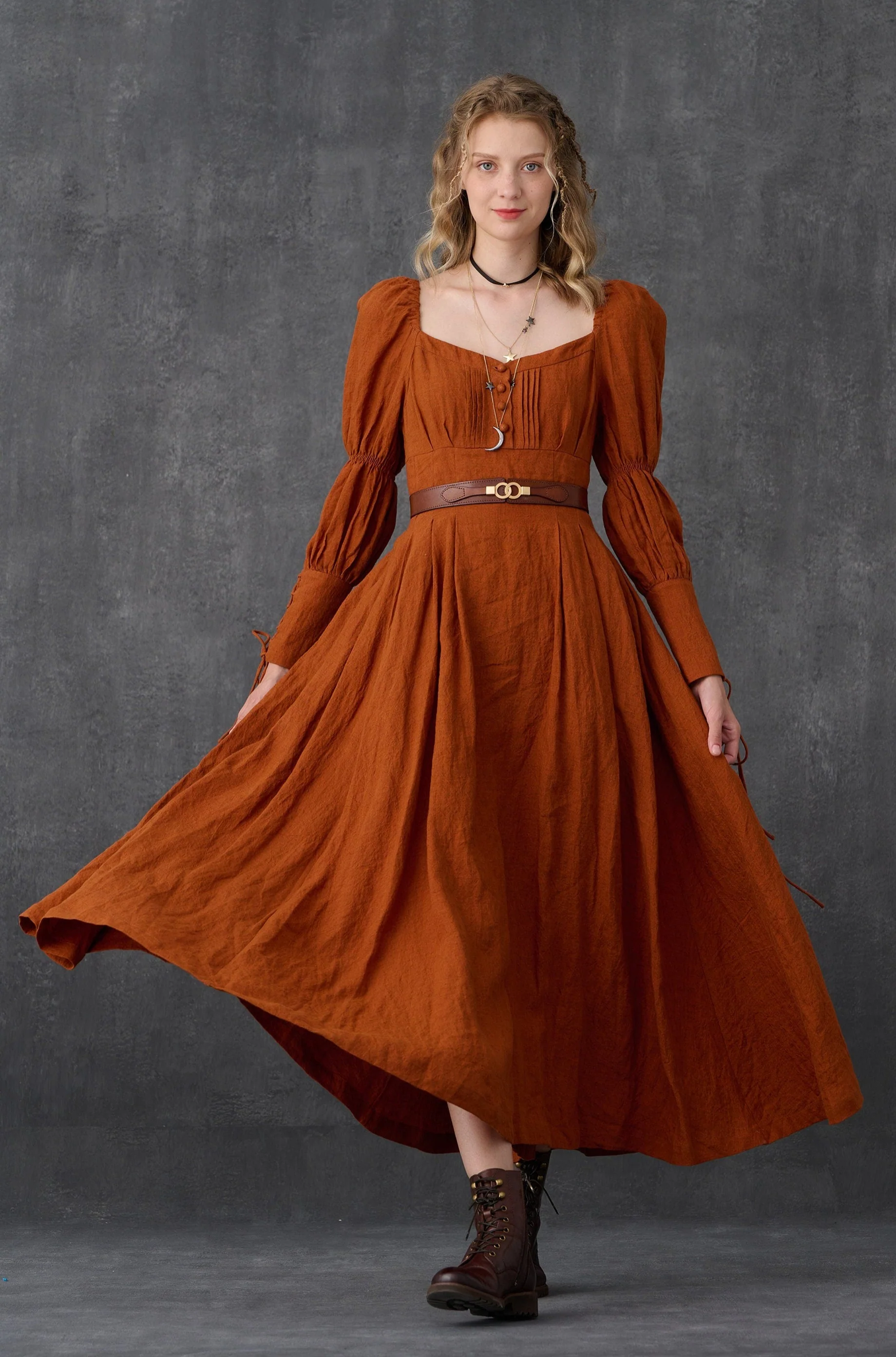 PHOENIX 24 | REGENCY LACE-UP LINEN DRESS - Image 7