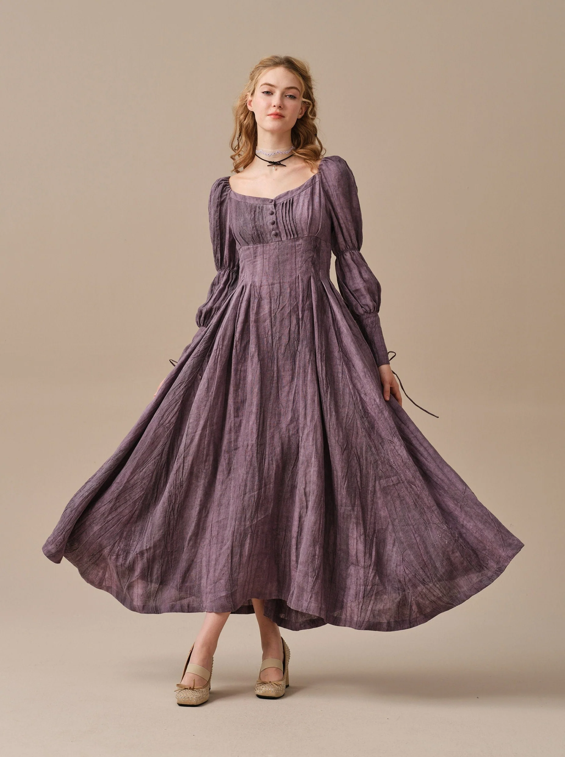 PHOENIX 24 | REGENCY LACE-UP LINEN DRESS - Image 10
