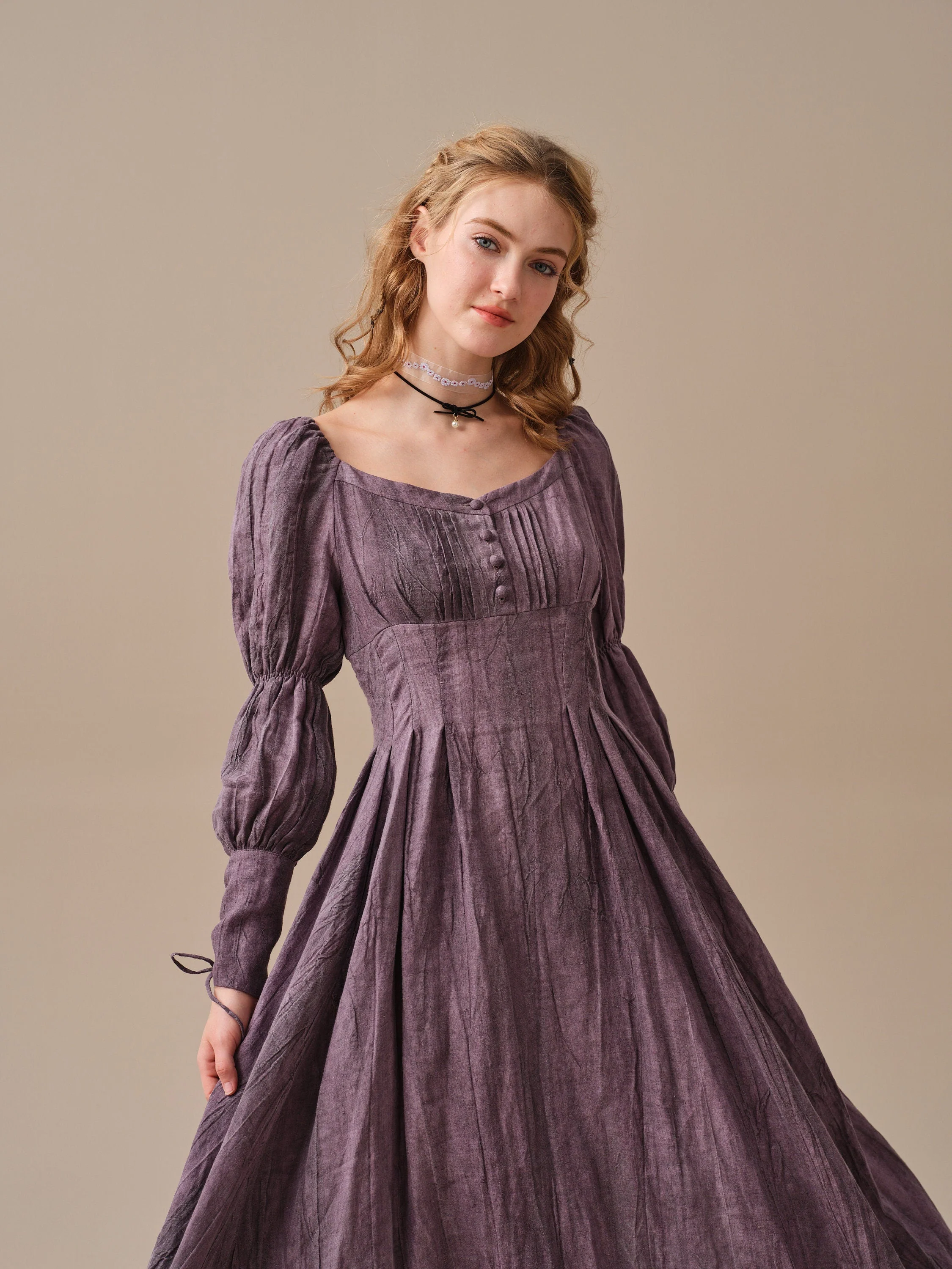 PHOENIX 24 | REGENCY LACE-UP LINEN DRESS - Image 12