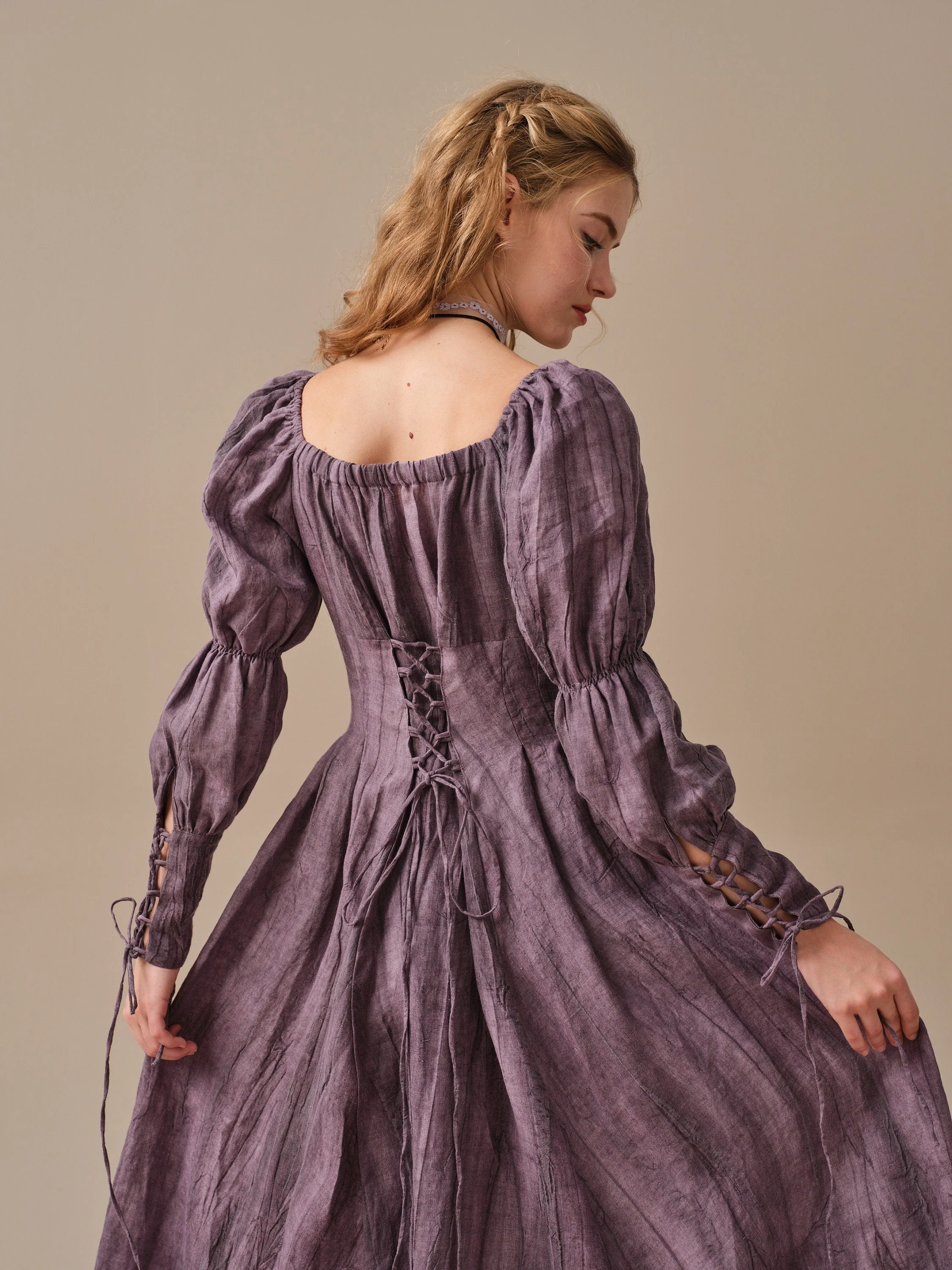 PHOENIX 24 | REGENCY LACE-UP LINEN DRESS - Image 13
