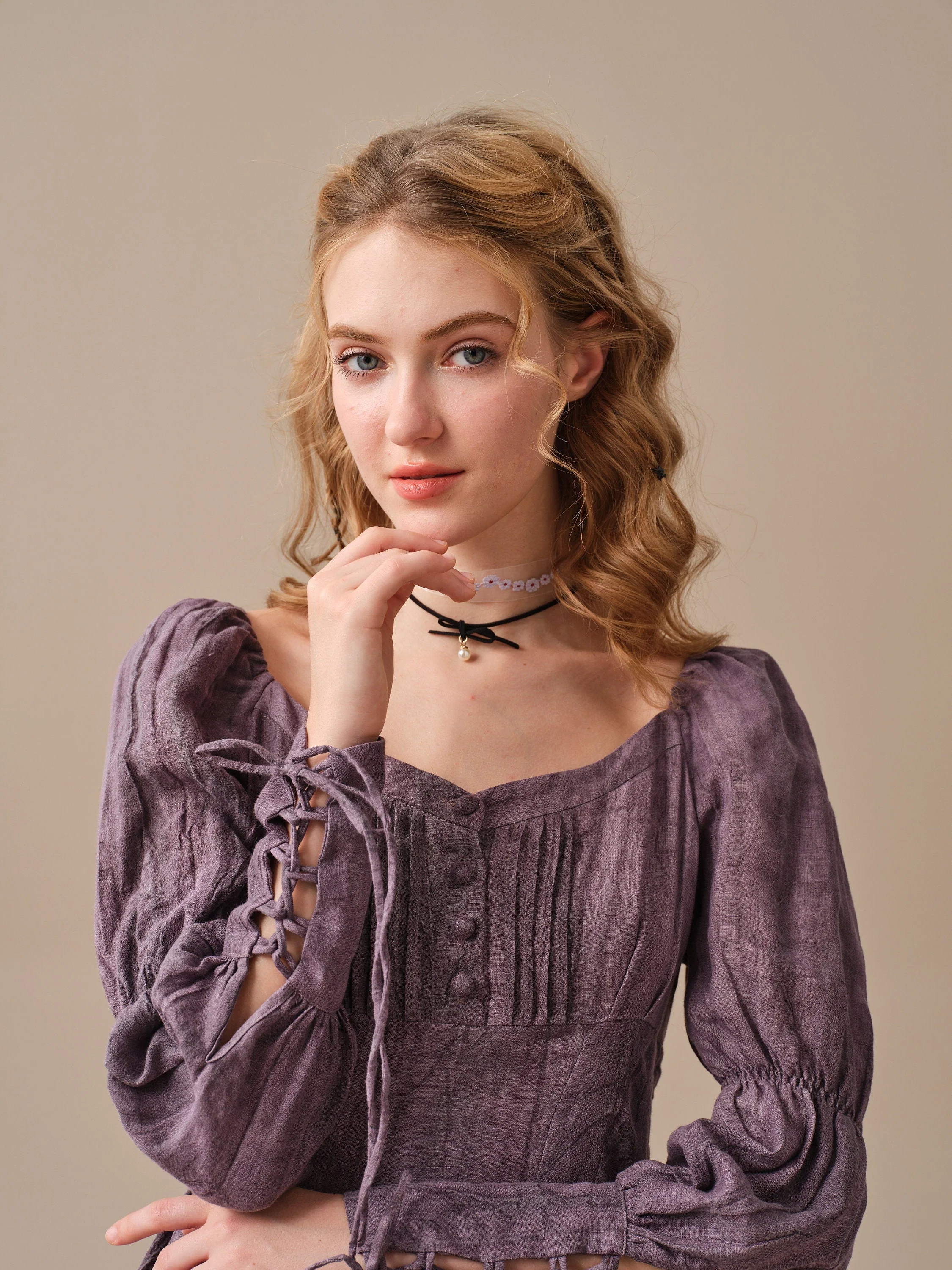 PHOENIX 24 | REGENCY LACE-UP LINEN DRESS - Image 14