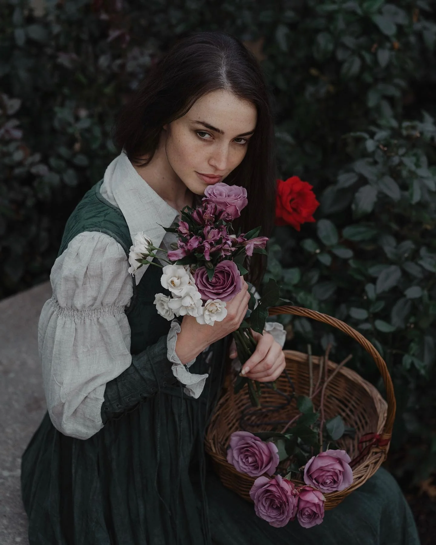 Anis 23 | Lace-up Jacquard Linen Corset Dress - Image 6