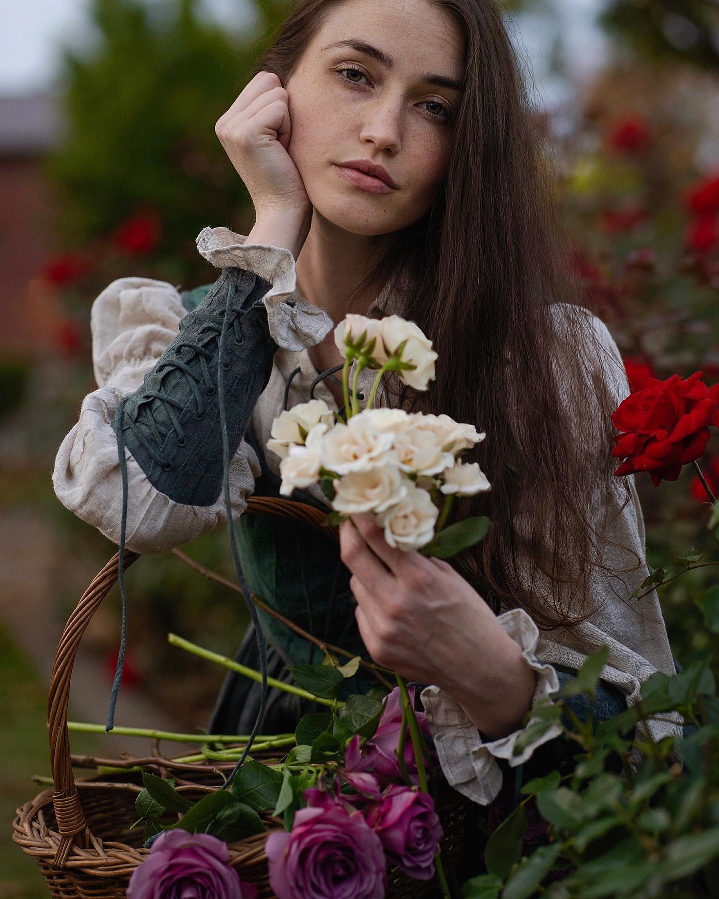 Anis 23 | Lace-up Jacquard Linen Corset Dress - Image 7