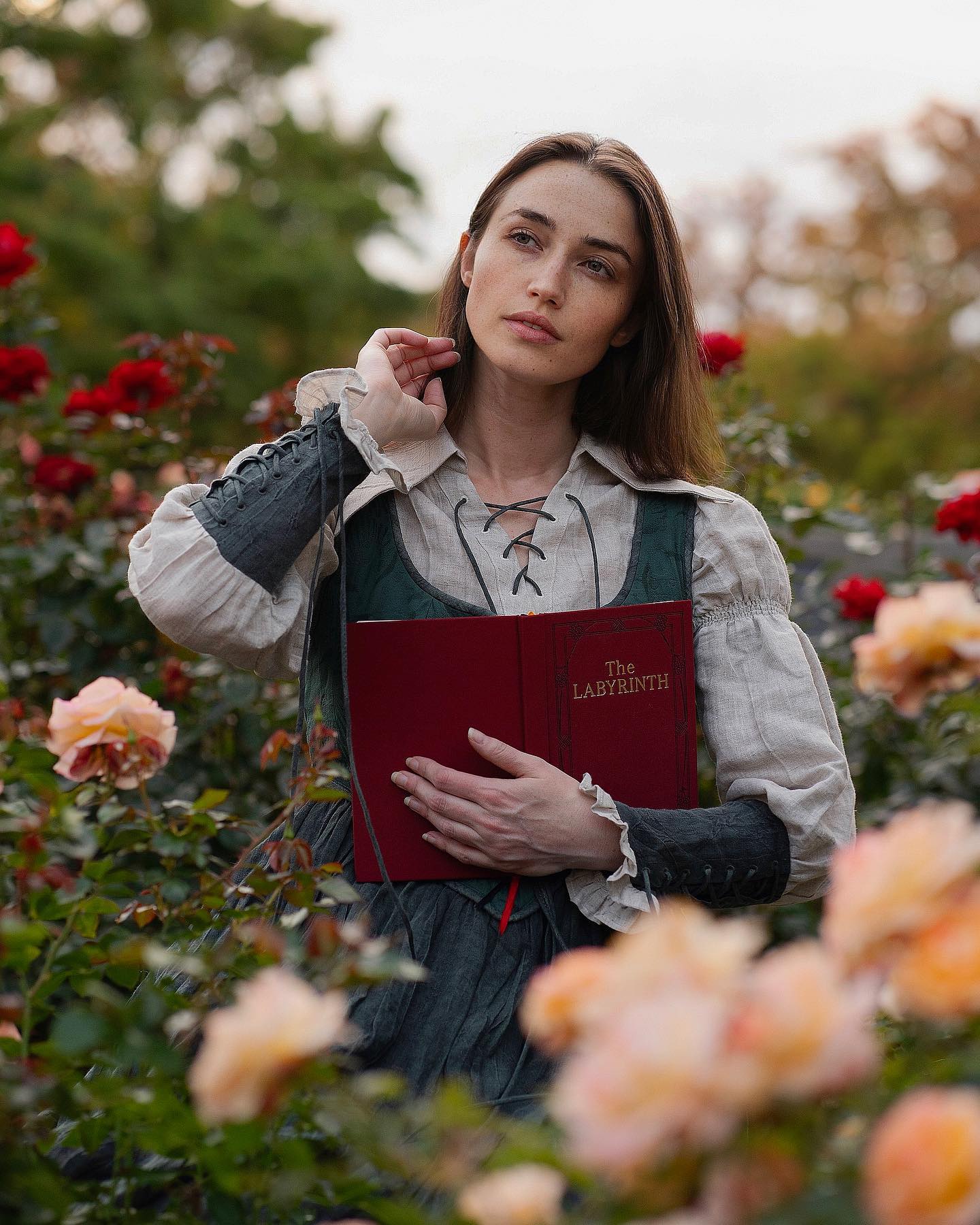 Anis 23 | Lace-up Jacquard Linen Corset Dress - Image 8