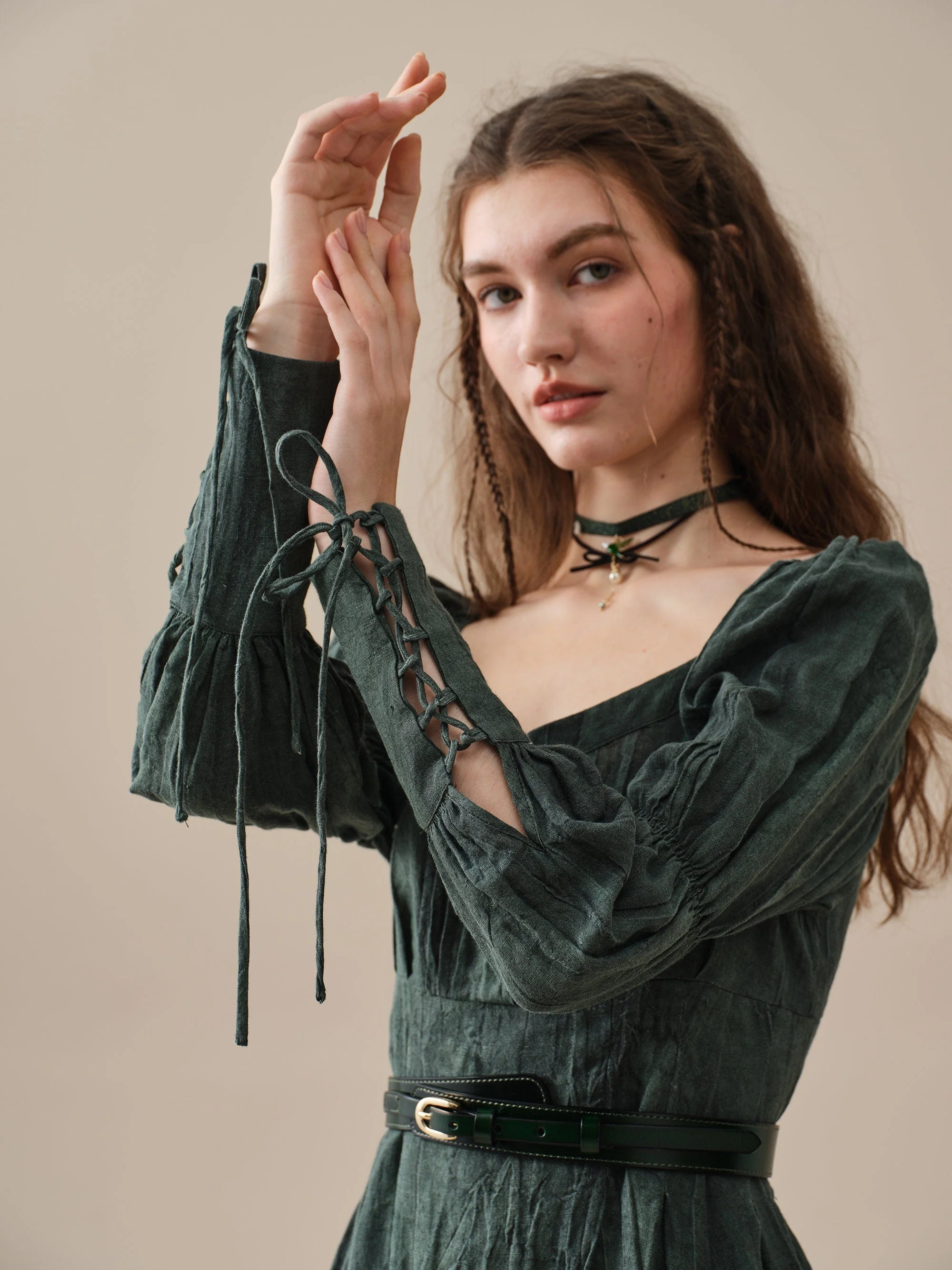 PHOENIX 24 | REGENCY LACE-UP LINEN DRESS - Image 10
