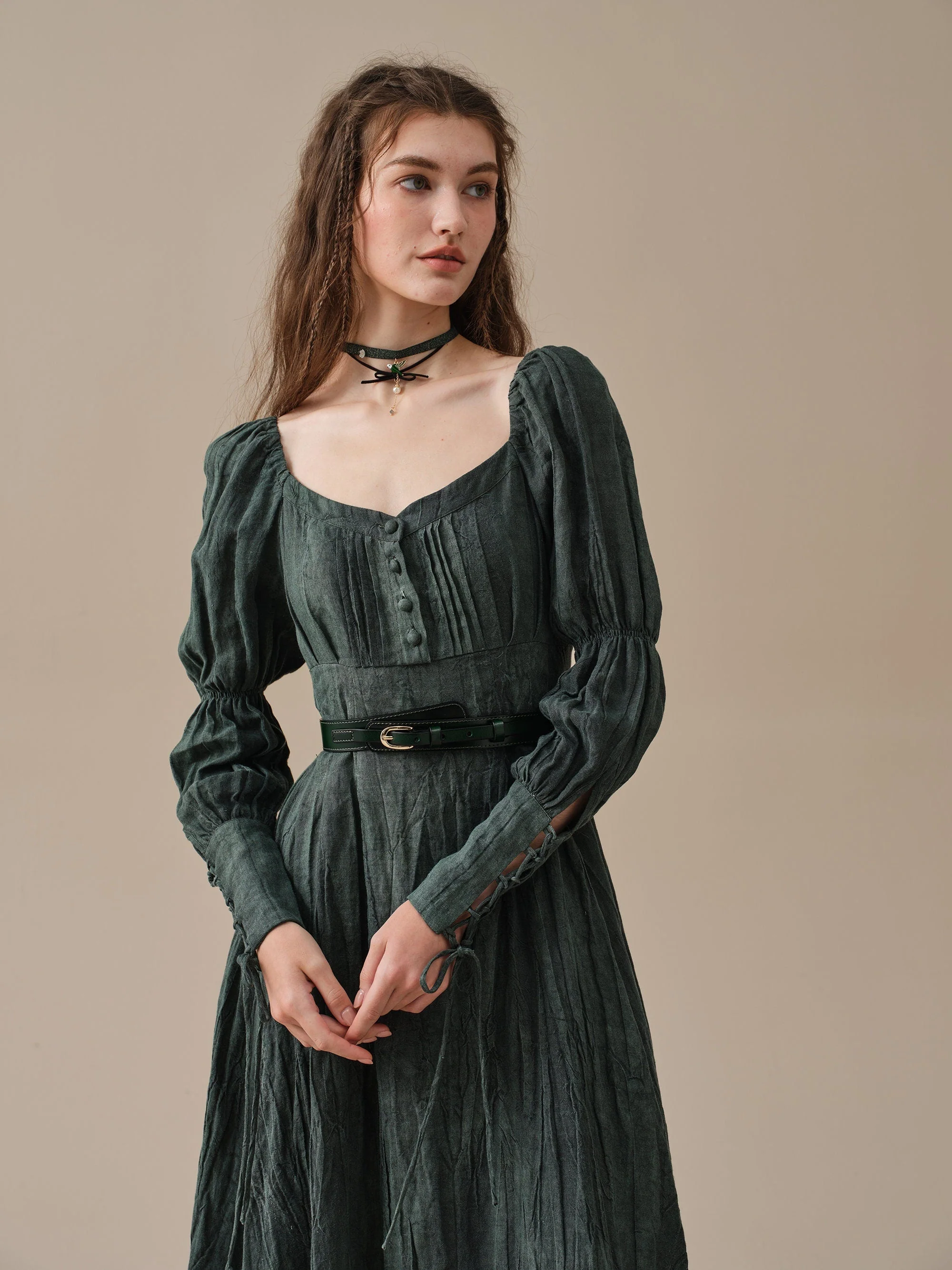 PHOENIX 24 | REGENCY LACE-UP LINEN DRESS - Image 11