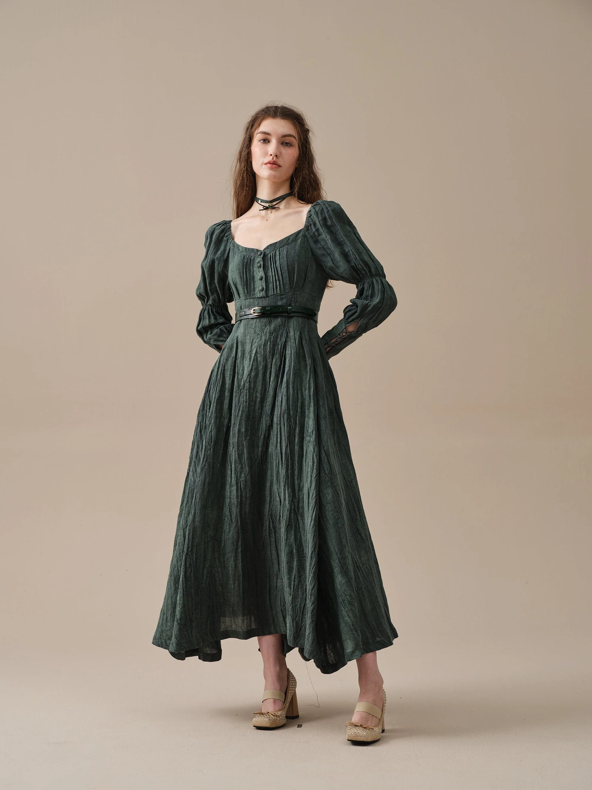 PHOENIX 24 | REGENCY LACE-UP LINEN DRESS - Image 12