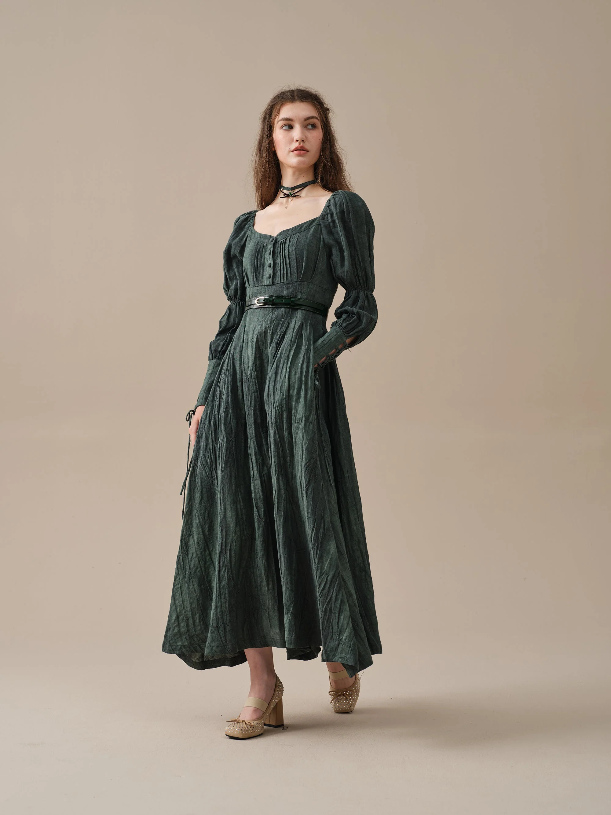PHOENIX 24 | REGENCY LACE-UP LINEN DRESS - Image 16