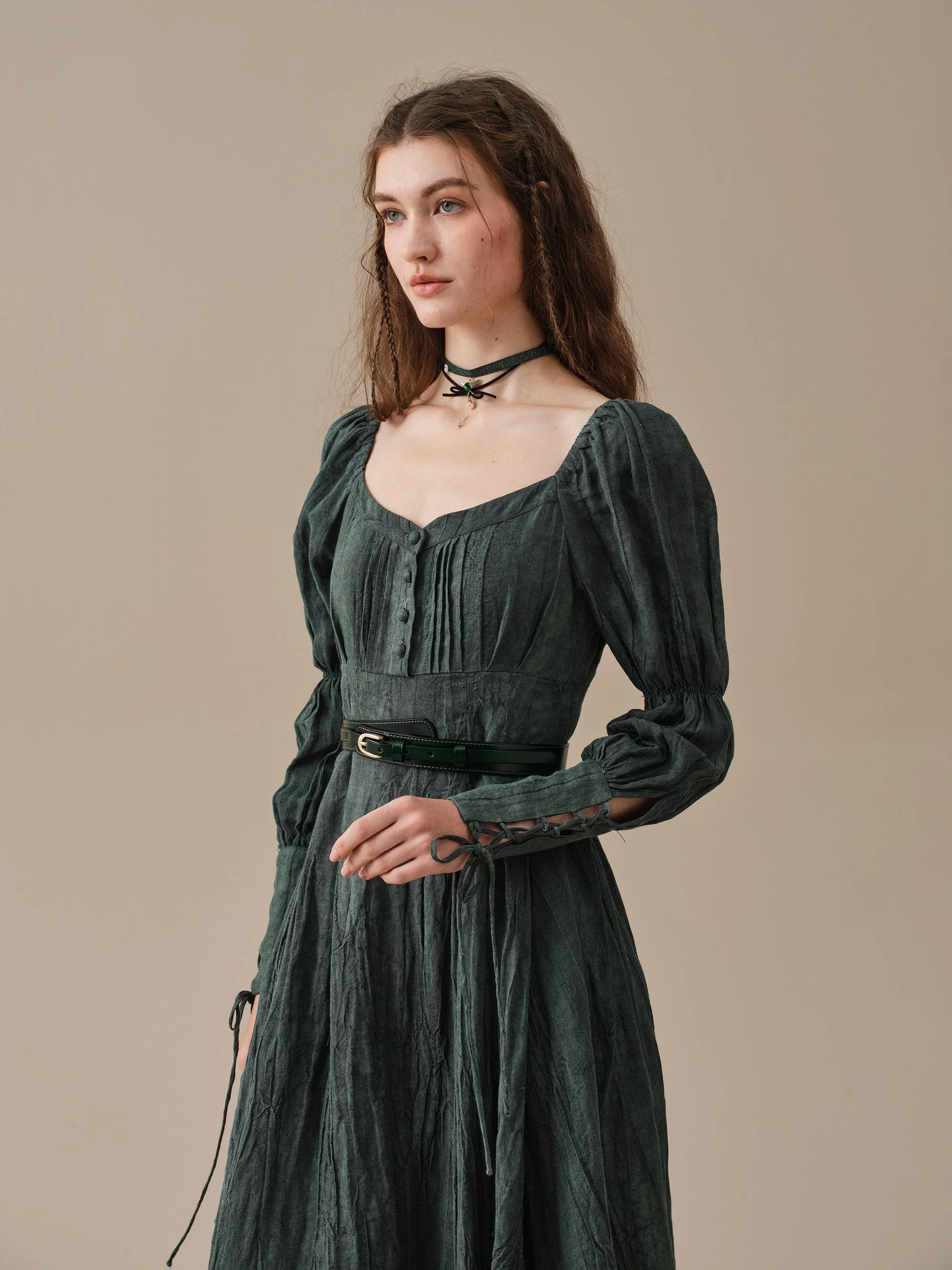 PHOENIX 24 | REGENCY LACE-UP LINEN DRESS - Image 4