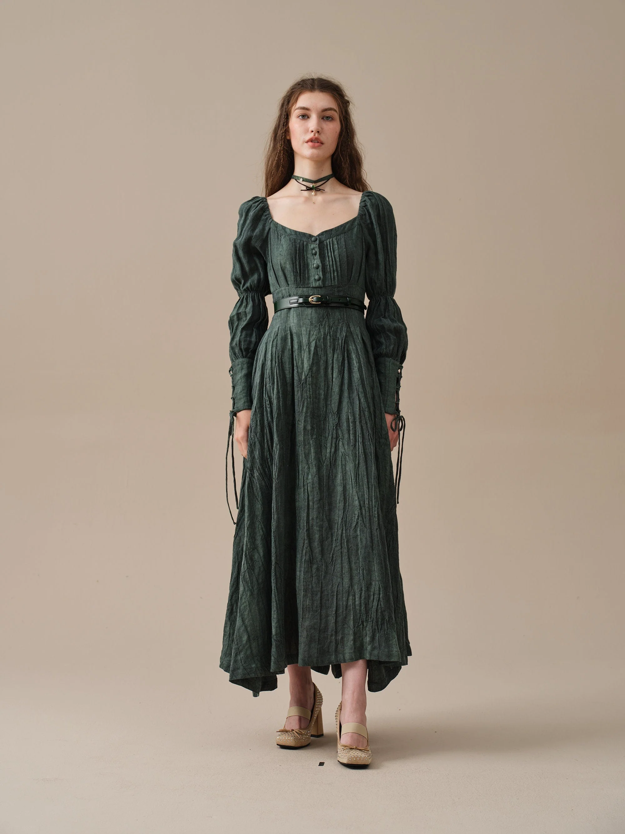 PHOENIX 24 | REGENCY LACE-UP LINEN DRESS - Image 9