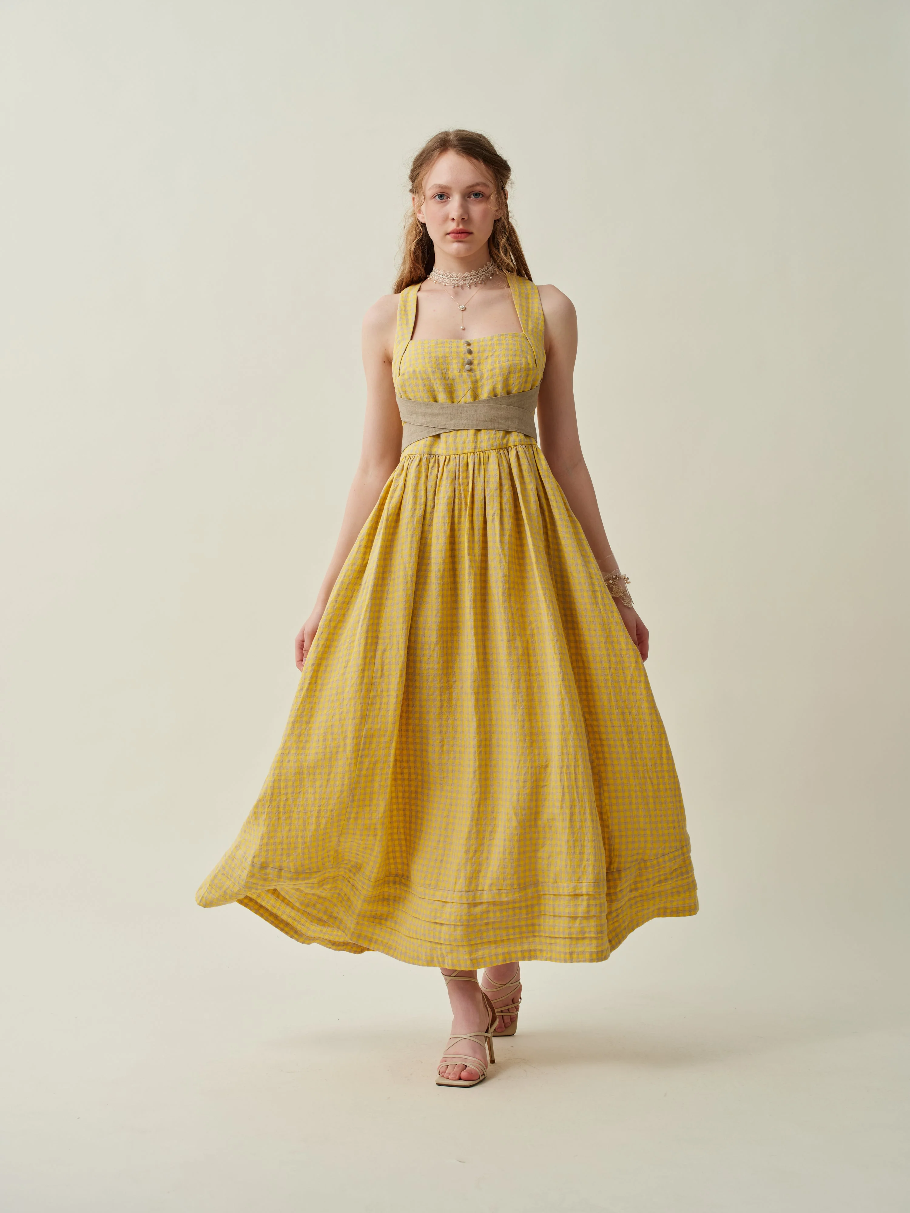 Vetiver 23 | cross back linen dress - Image 27