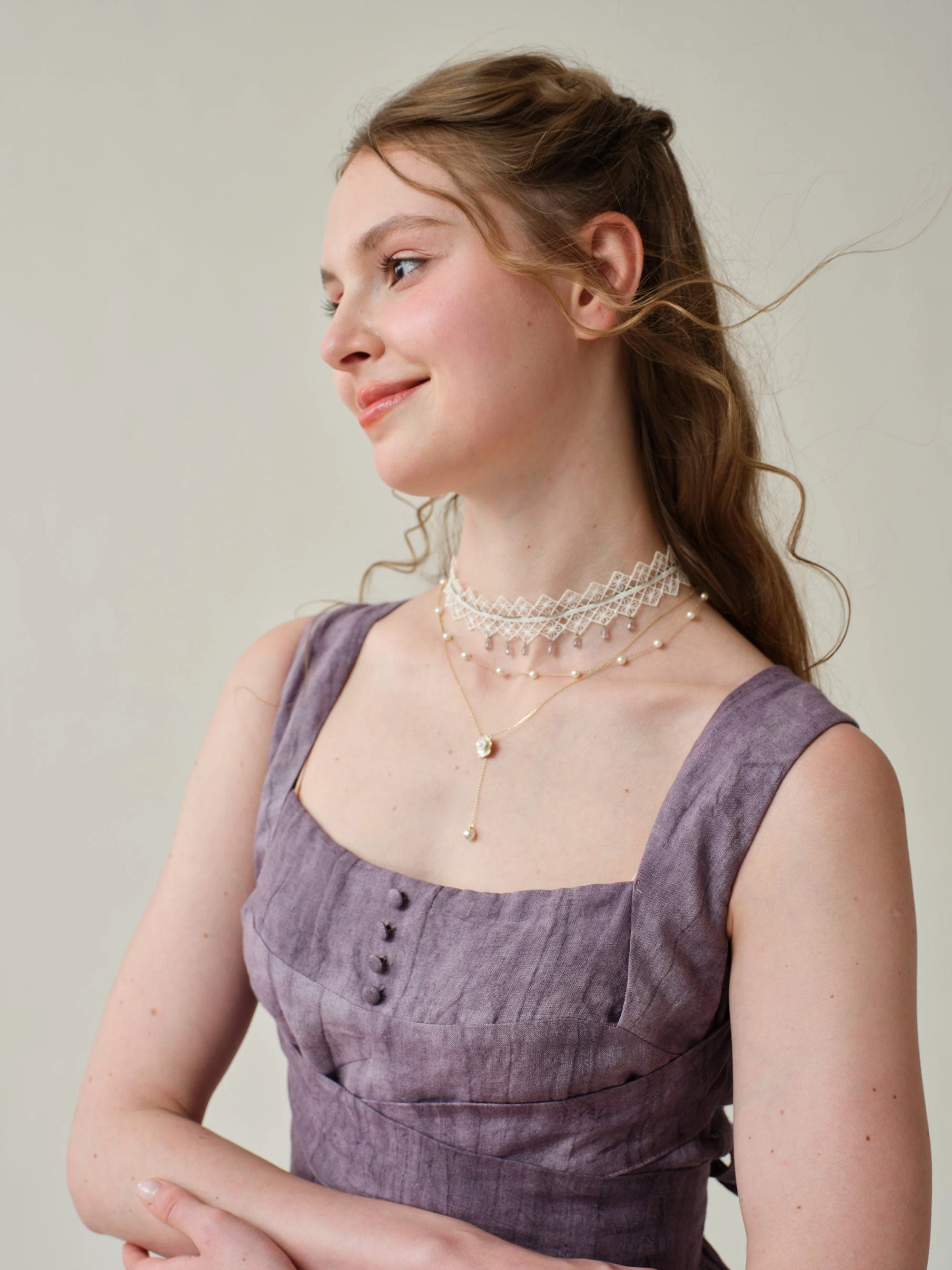 Vetiver 23 | cross back linen dress - Image 6