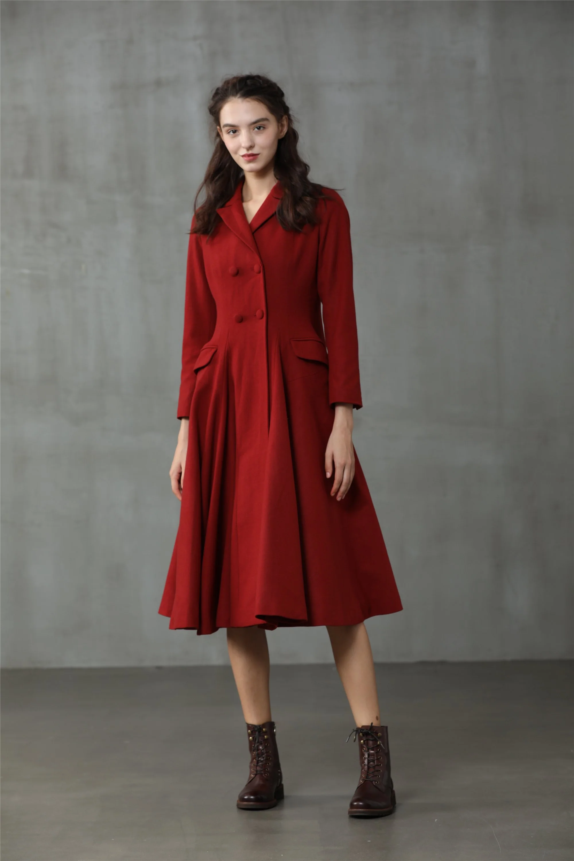 Roman Holiday 2020 | Red Wool Coat Jacket - Image 10
