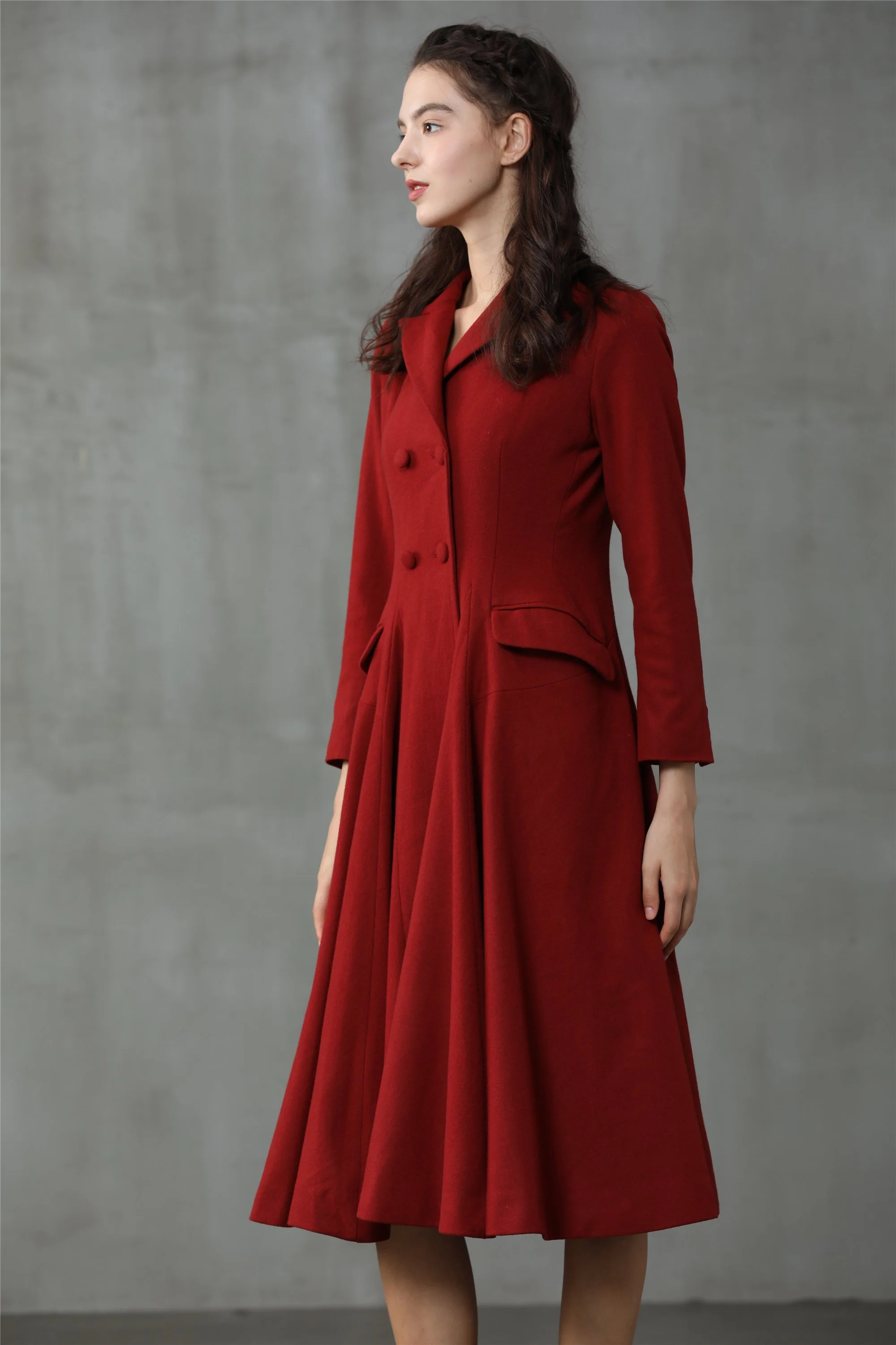 Roman Holiday 2020 | Red Wool Coat Jacket - Image 11