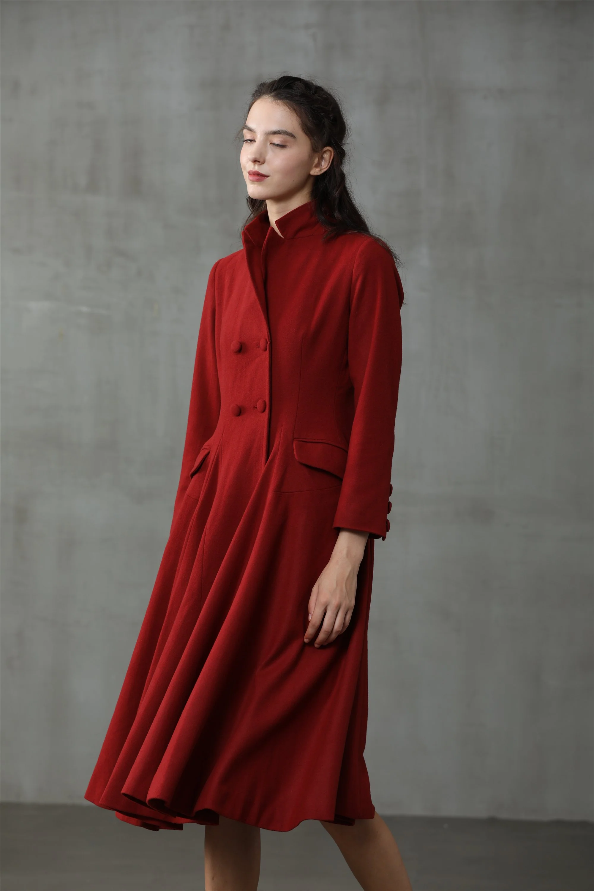 Roman Holiday 2020 | Red Wool Coat Jacket - Image 13