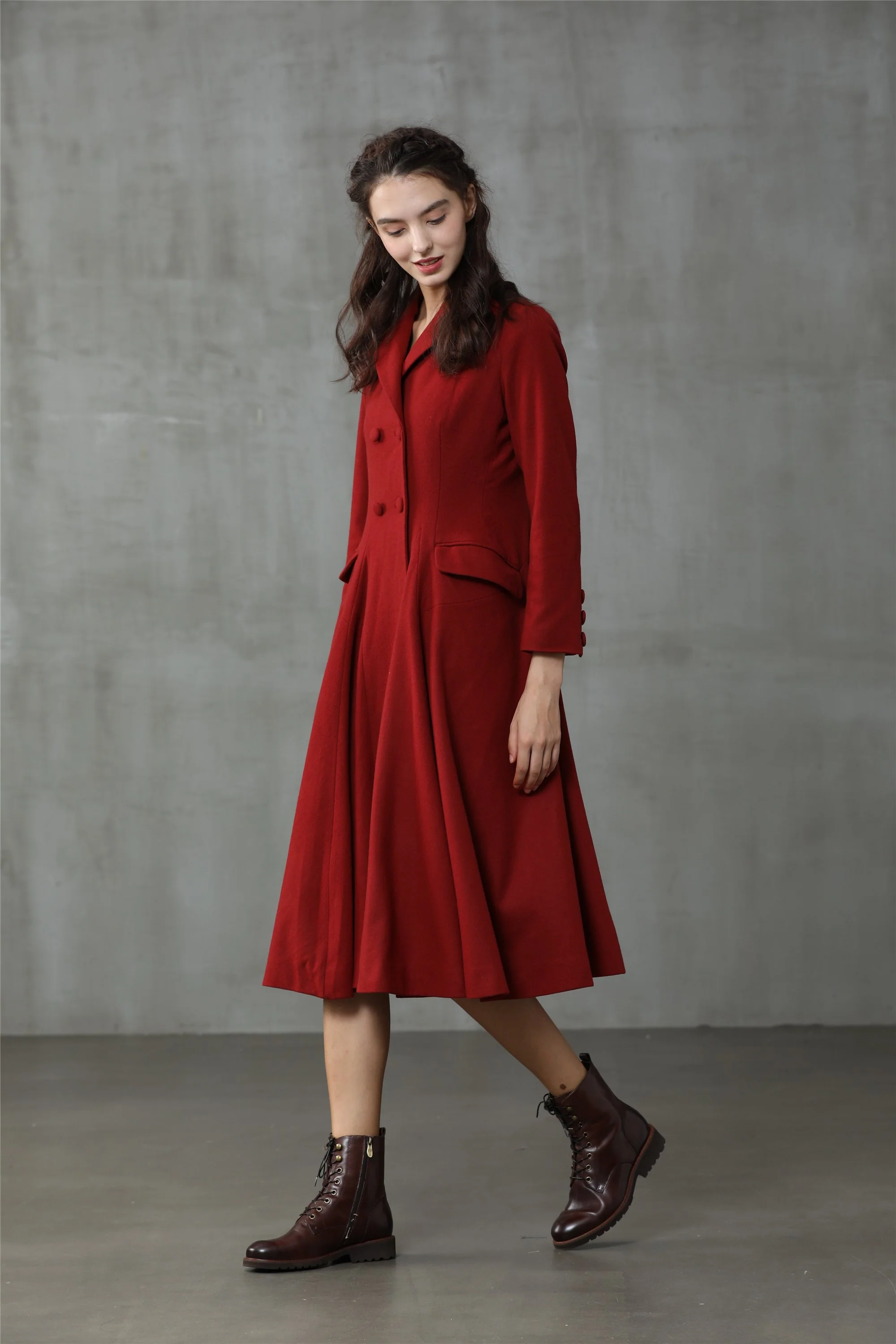 Roman Holiday 2020 | Red Wool Coat Jacket - Image 14