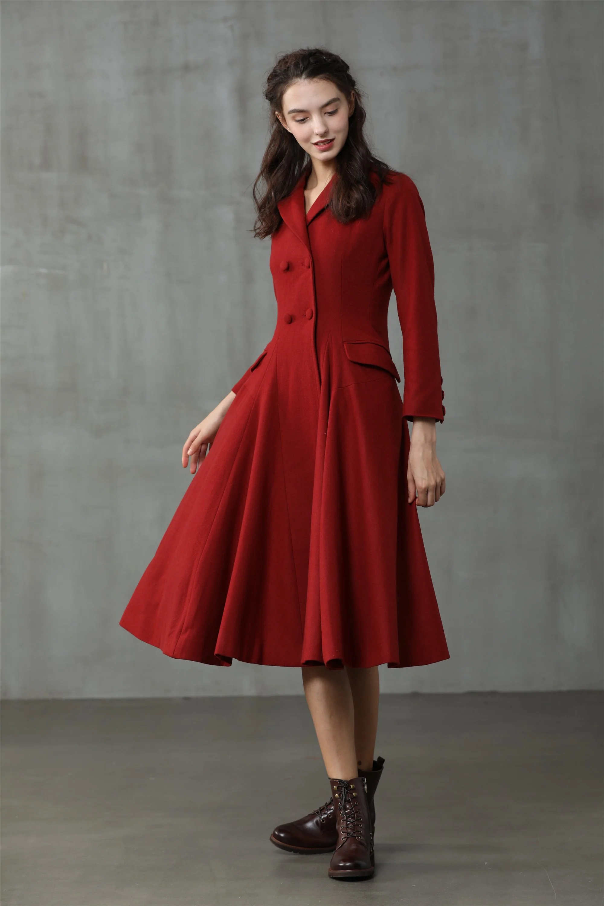 Roman Holiday 2020 | Red Wool Coat Jacket - Image 5