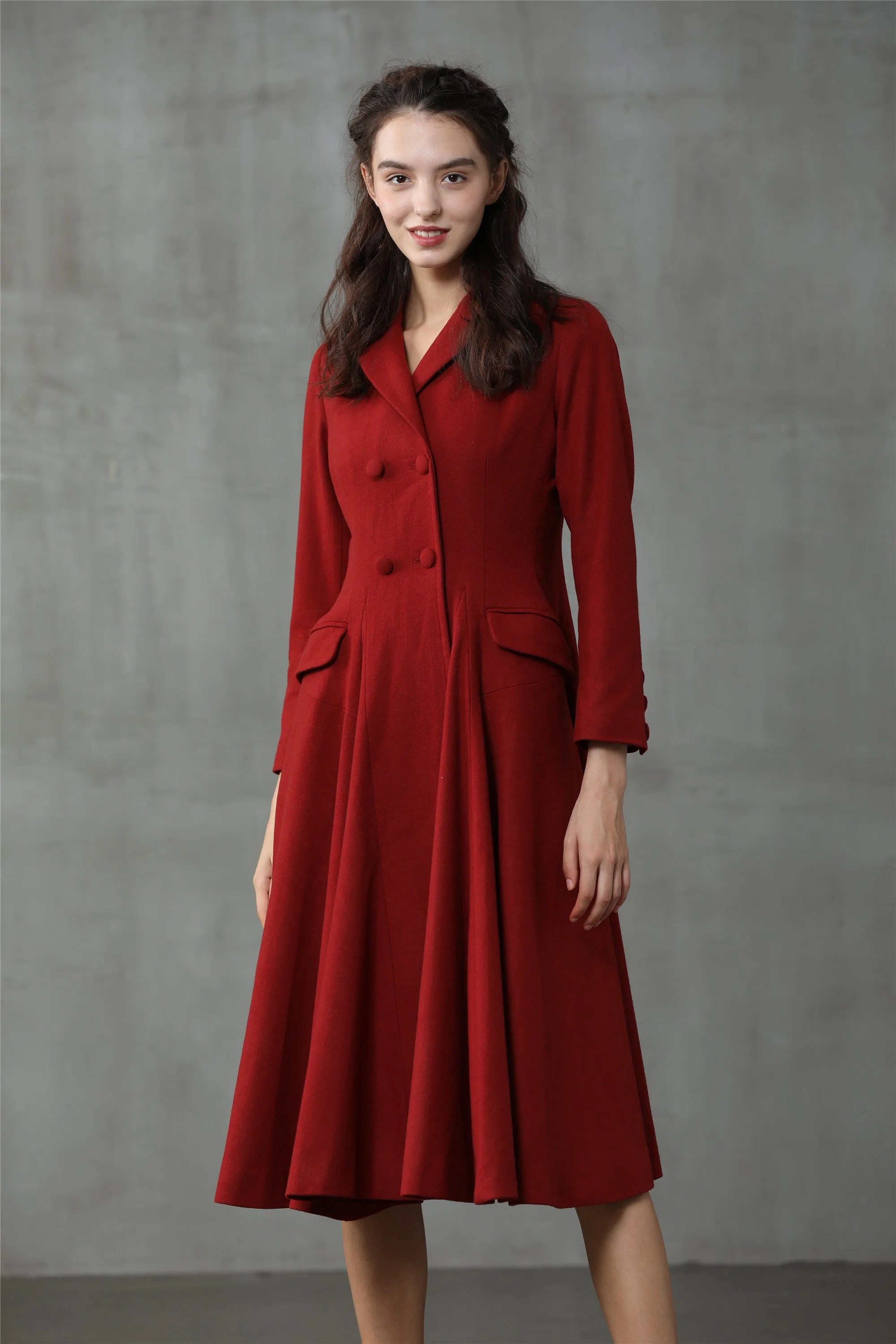Roman Holiday 2020 | Red Wool Coat Jacket - Image 6