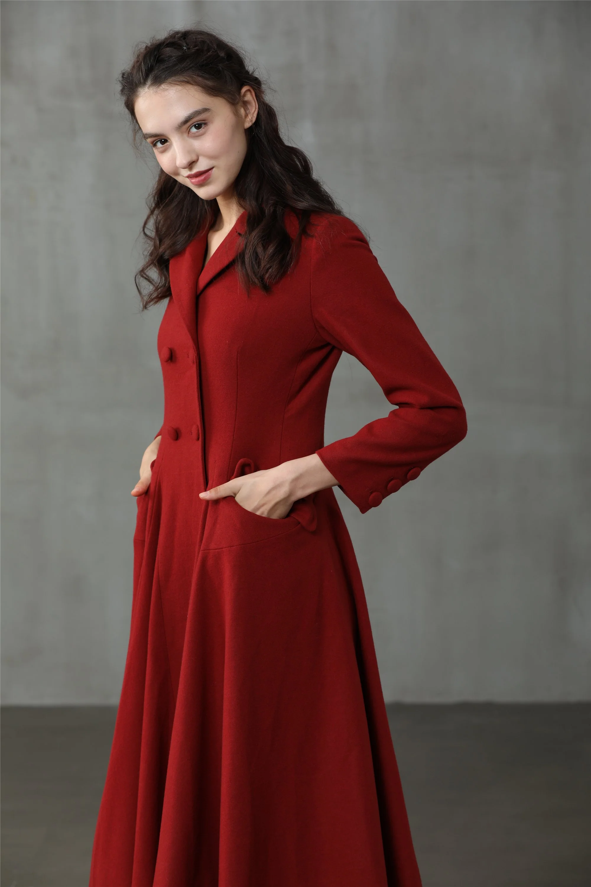 Roman Holiday 2020 | Red Wool Coat Jacket - Image 7