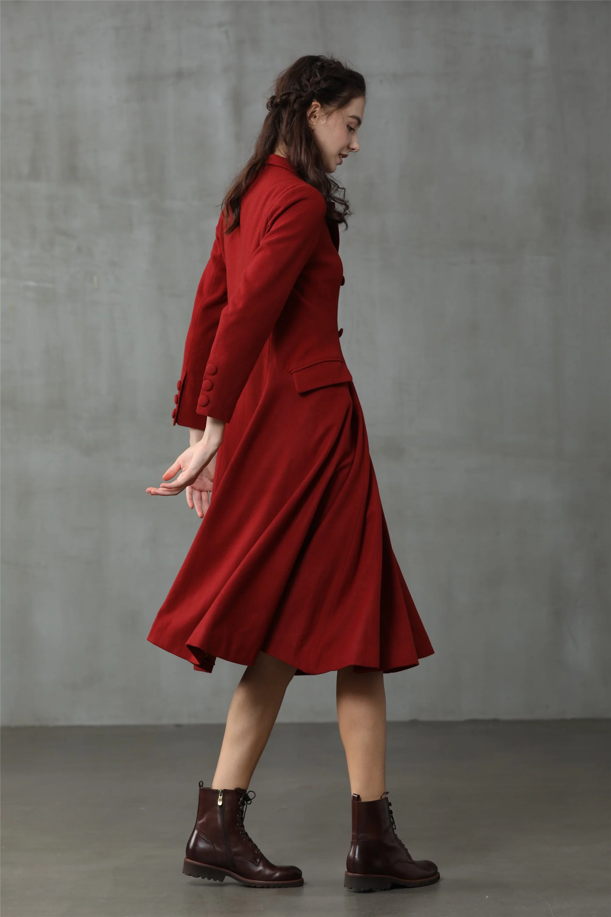 Roman Holiday 2020 | Red Wool Coat Jacket - Image 8