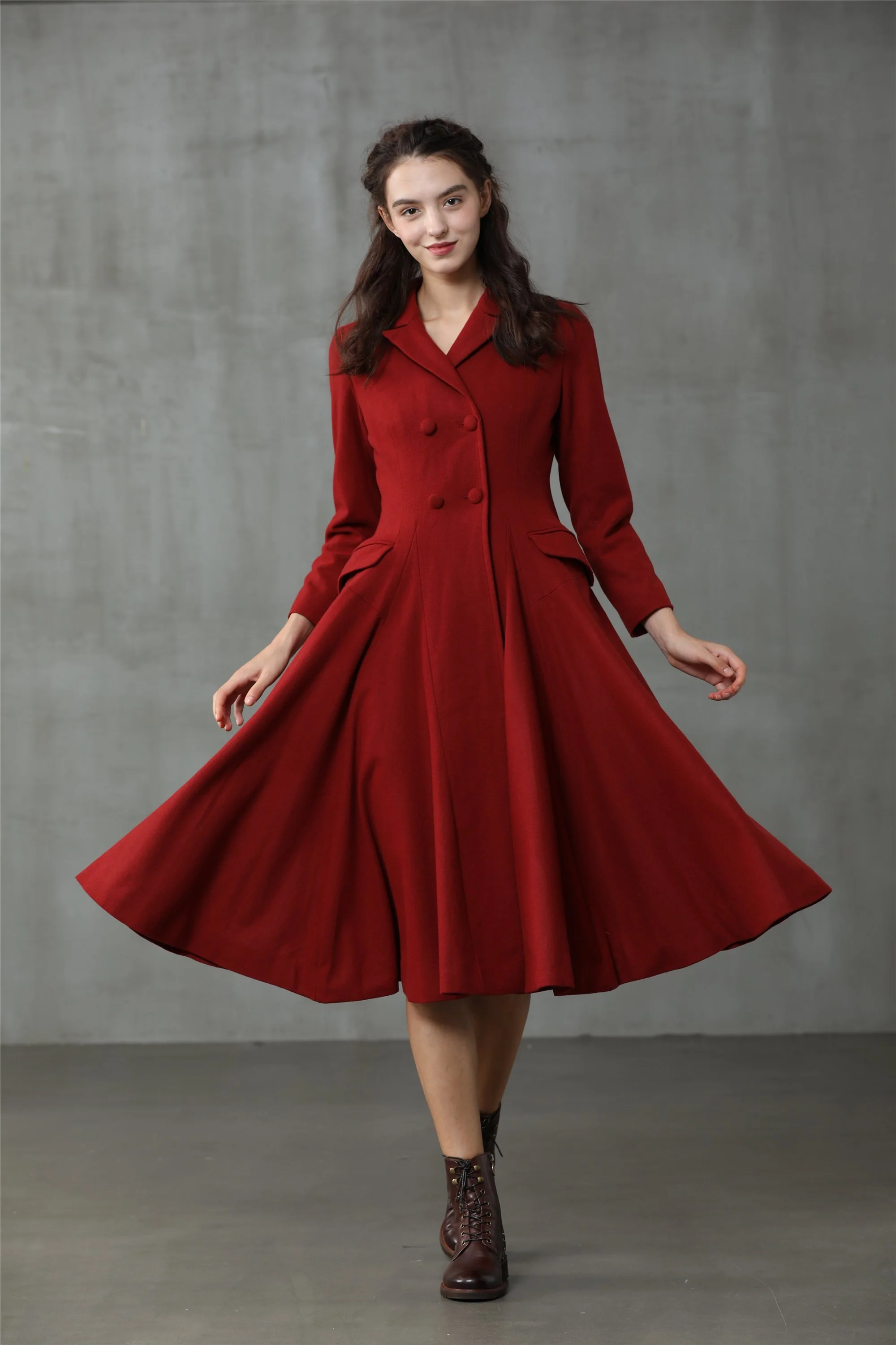 Roman Holiday 2020 | Red Wool Coat Jacket - Image 9