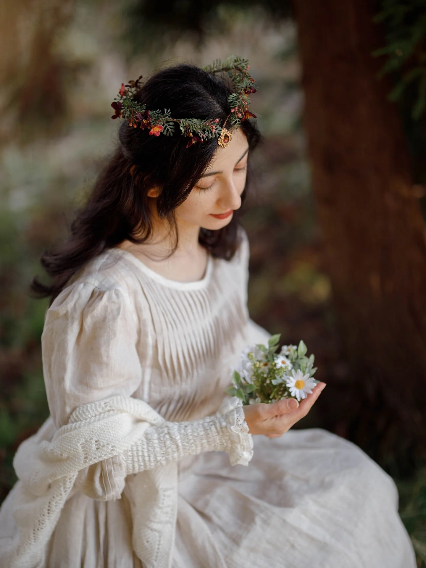 Eliana 15 | Pintucked Patchwork Linen Dress - Image 22