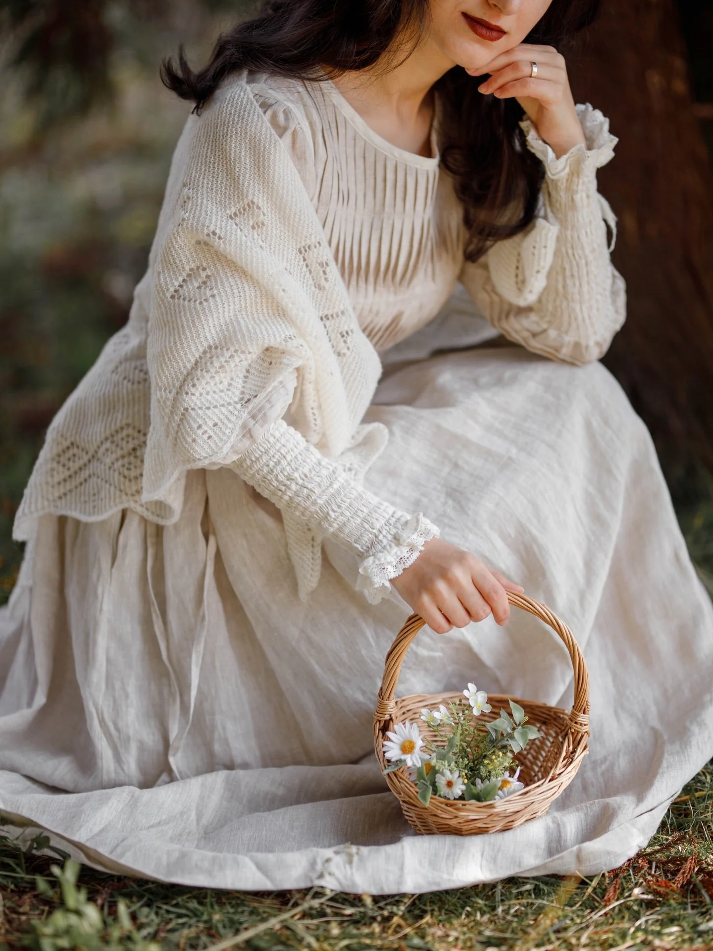 Eliana 15 | Pintucked Patchwork Linen Dress - Image 24