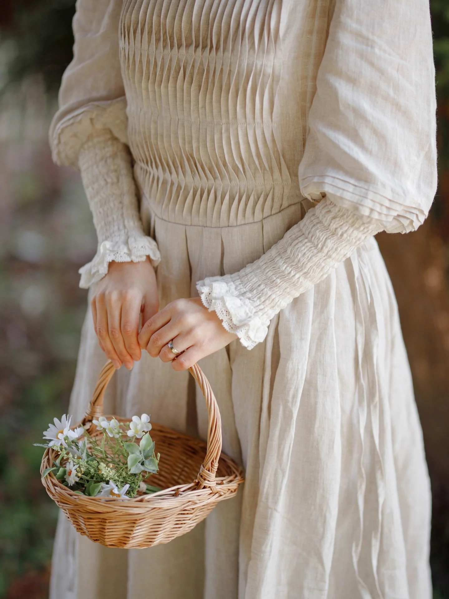 Eliana 15 | Pintucked Patchwork Linen Dress - Image 25