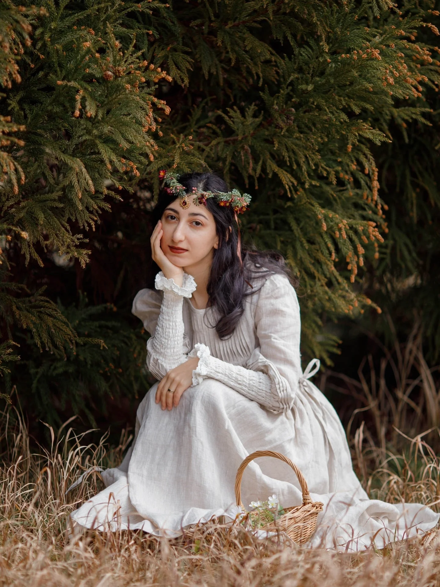 Eliana 15 | Pintucked Patchwork Linen Dress - Image 27