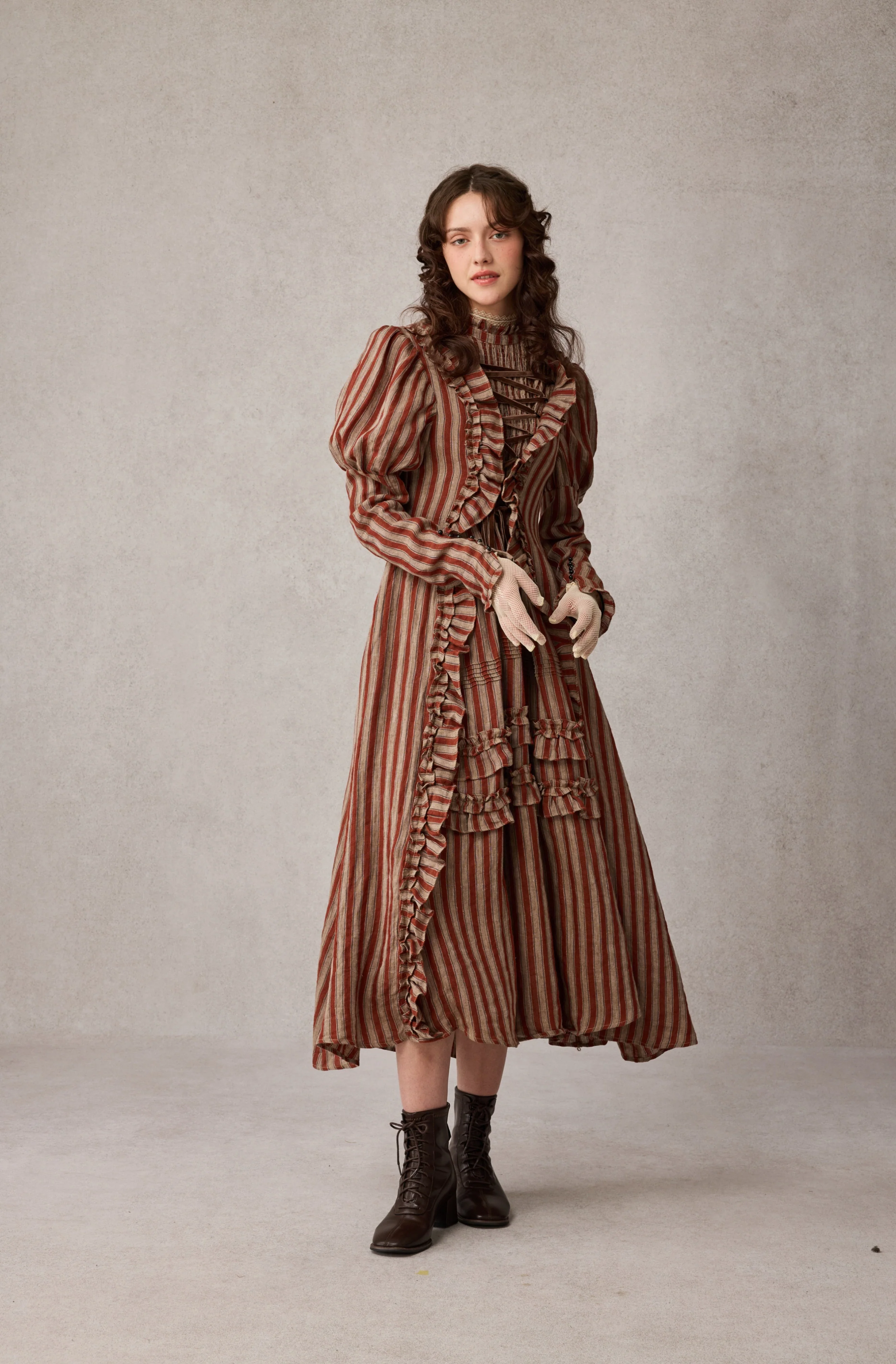 Elizabeth 15 | Victorian Linen Dress - Image 14