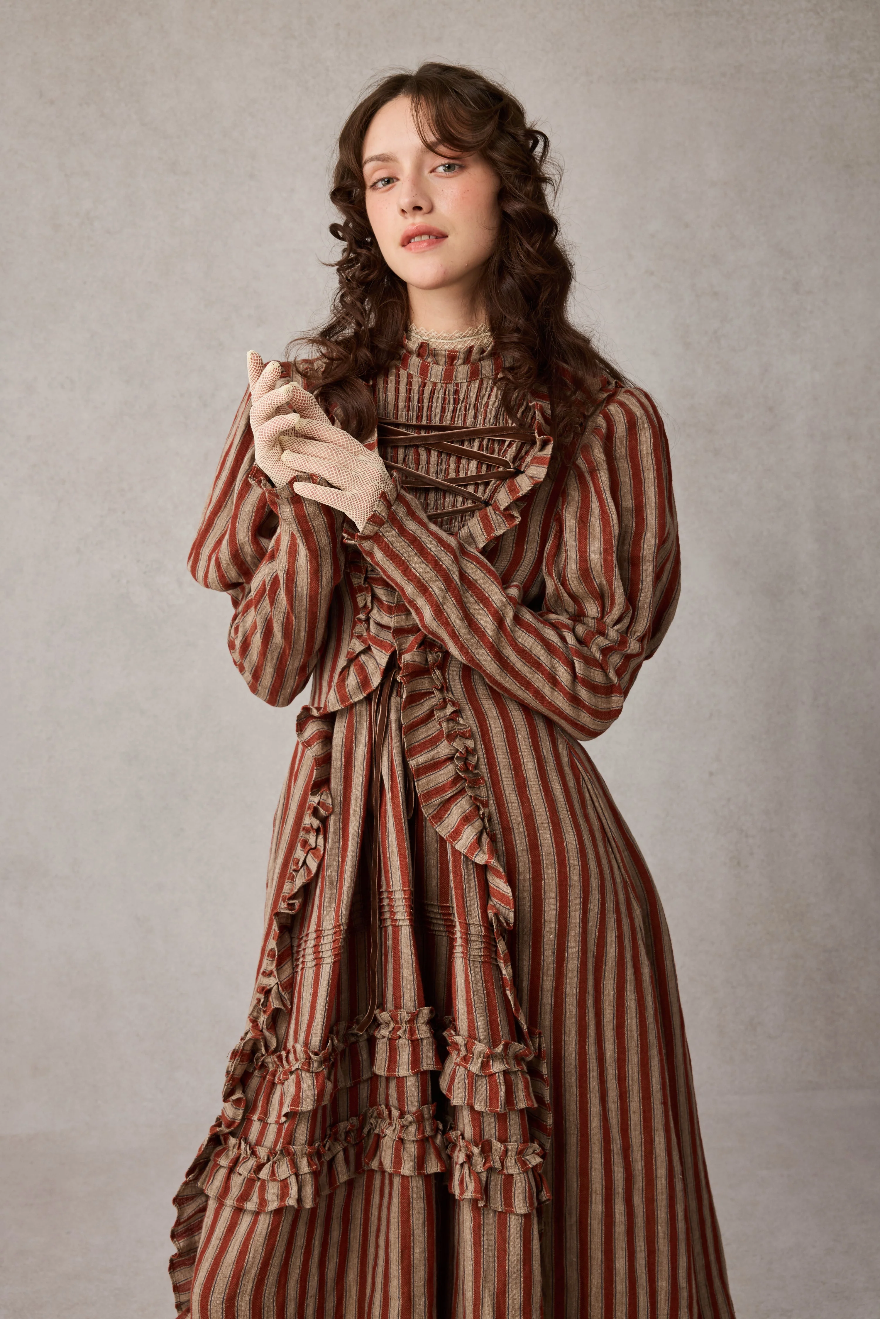 Elizabeth 15 | Victorian Linen Dress - Image 15