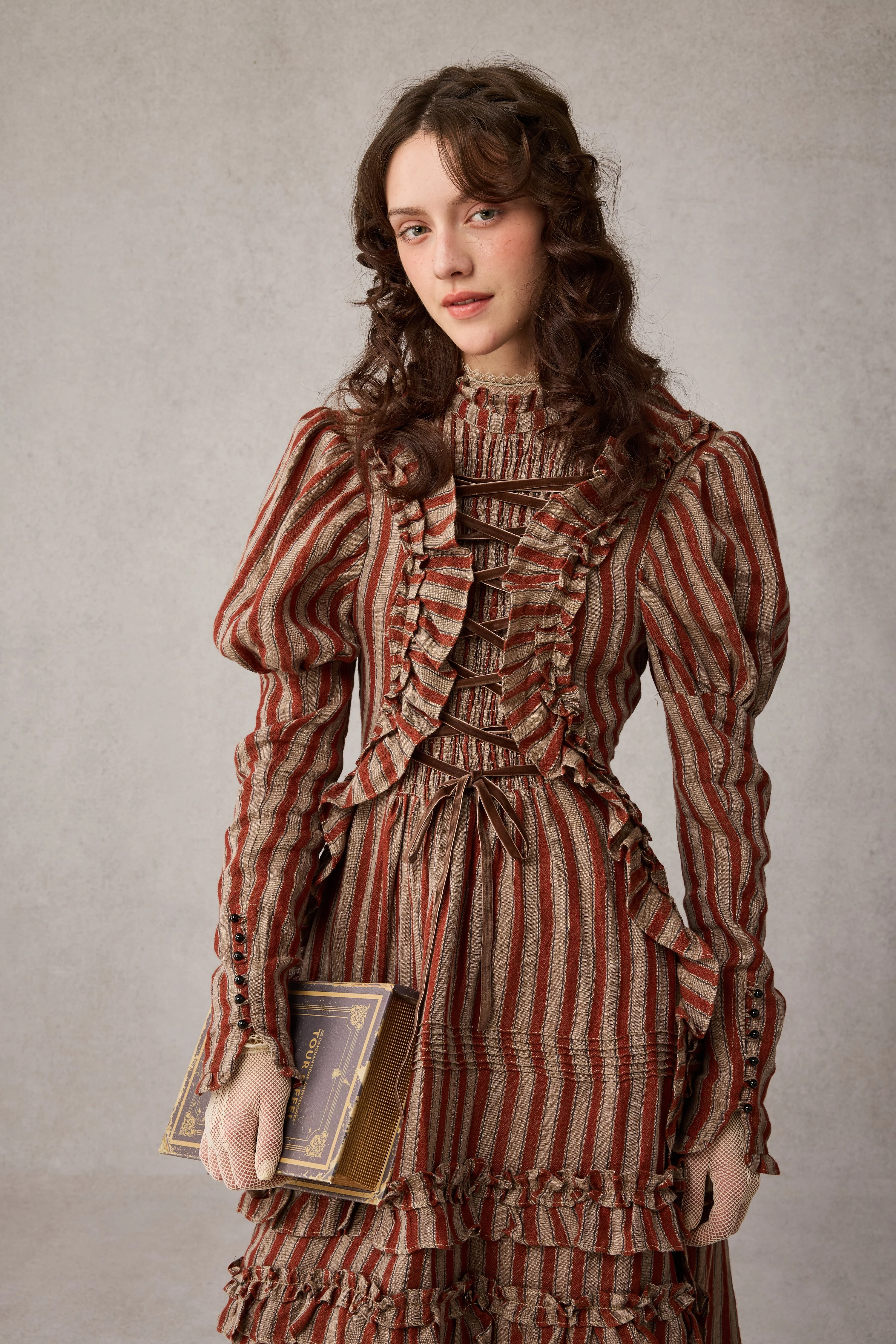 Elizabeth 15 | Victorian Linen Dress - Image 16