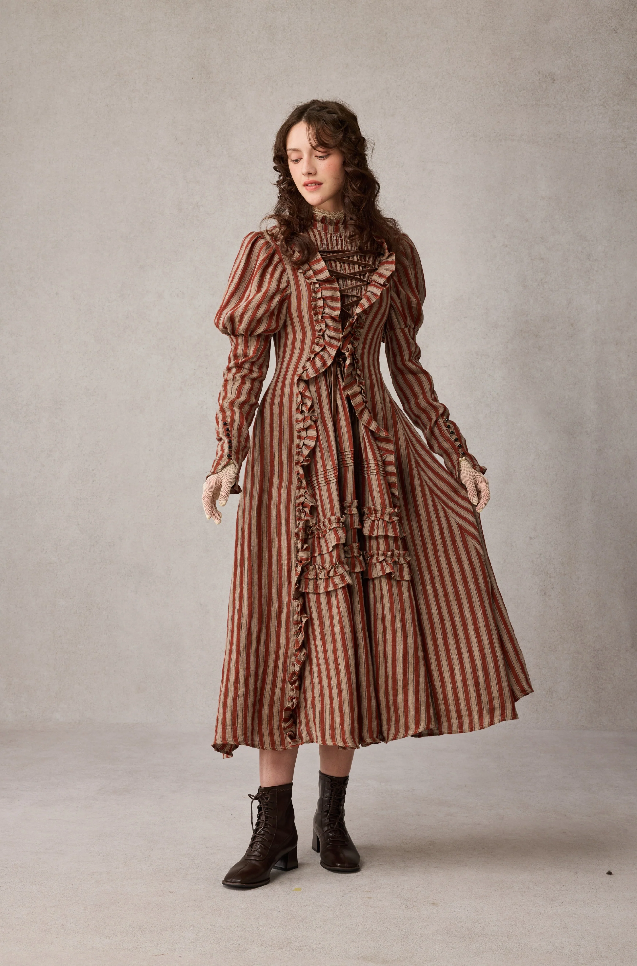 Elizabeth 15 | Victorian Linen Dress - Image 8