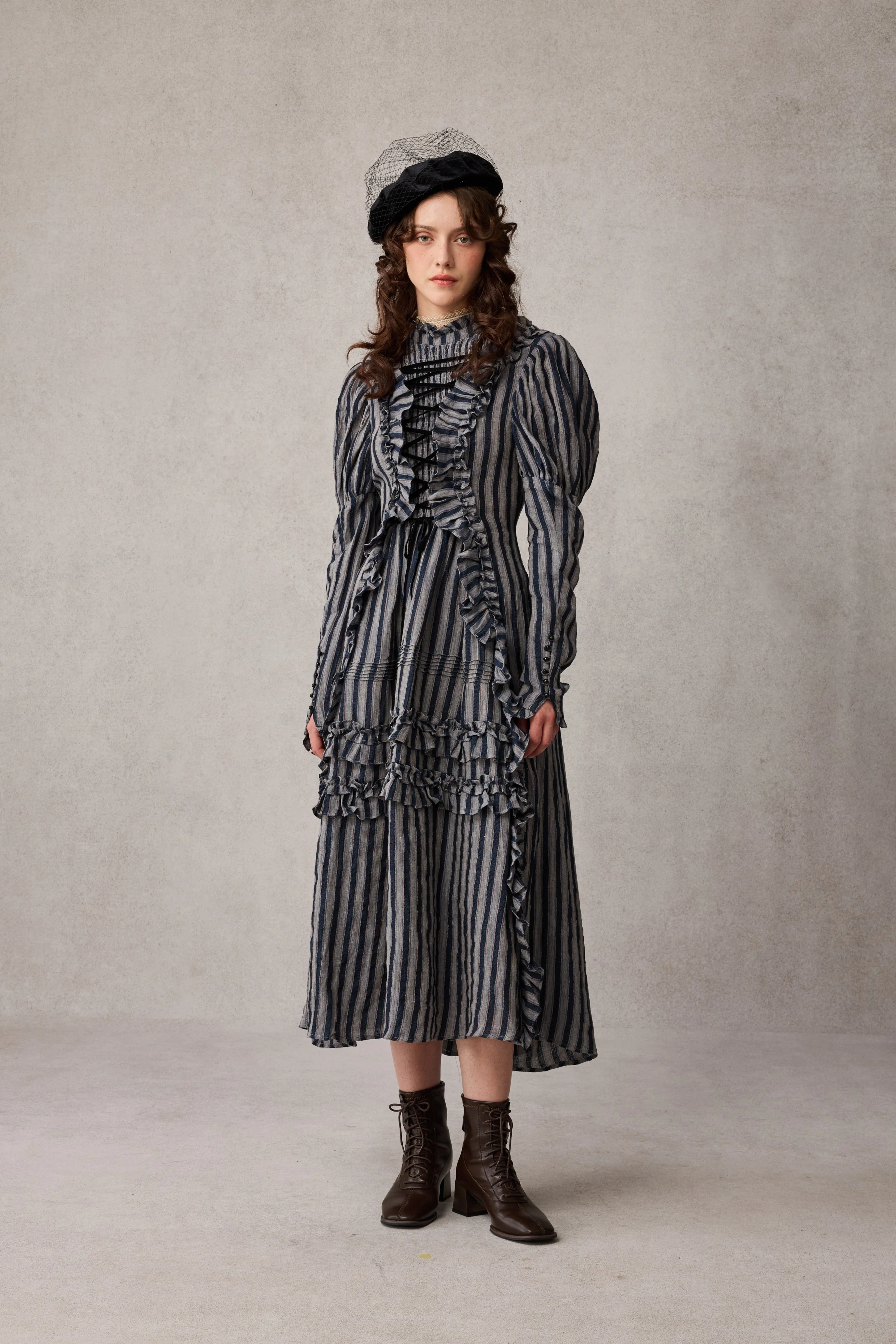 Elizabeth 15 | Victorian Linen Dress - Image 10
