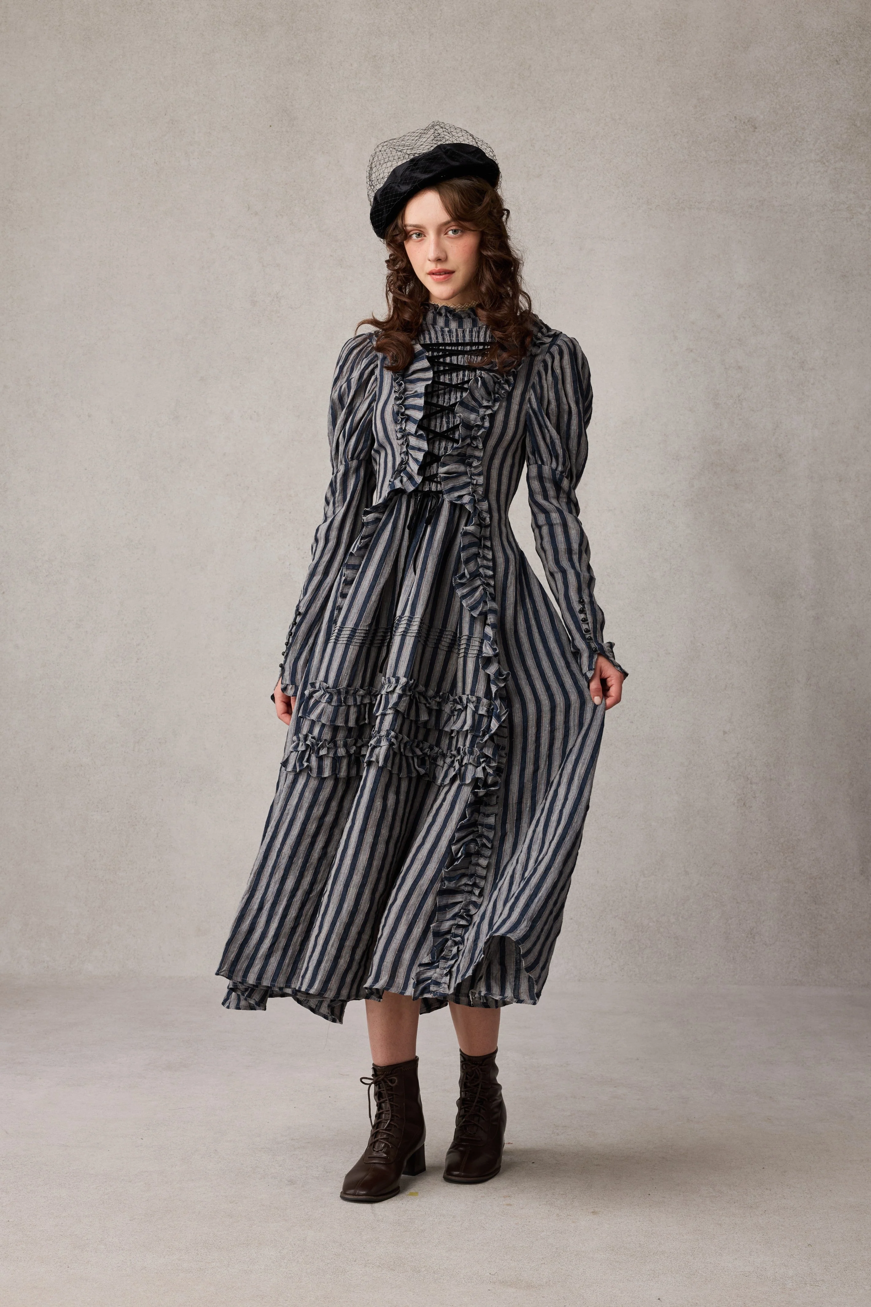 Elizabeth 15 | Victorian Linen Dress - Image 13