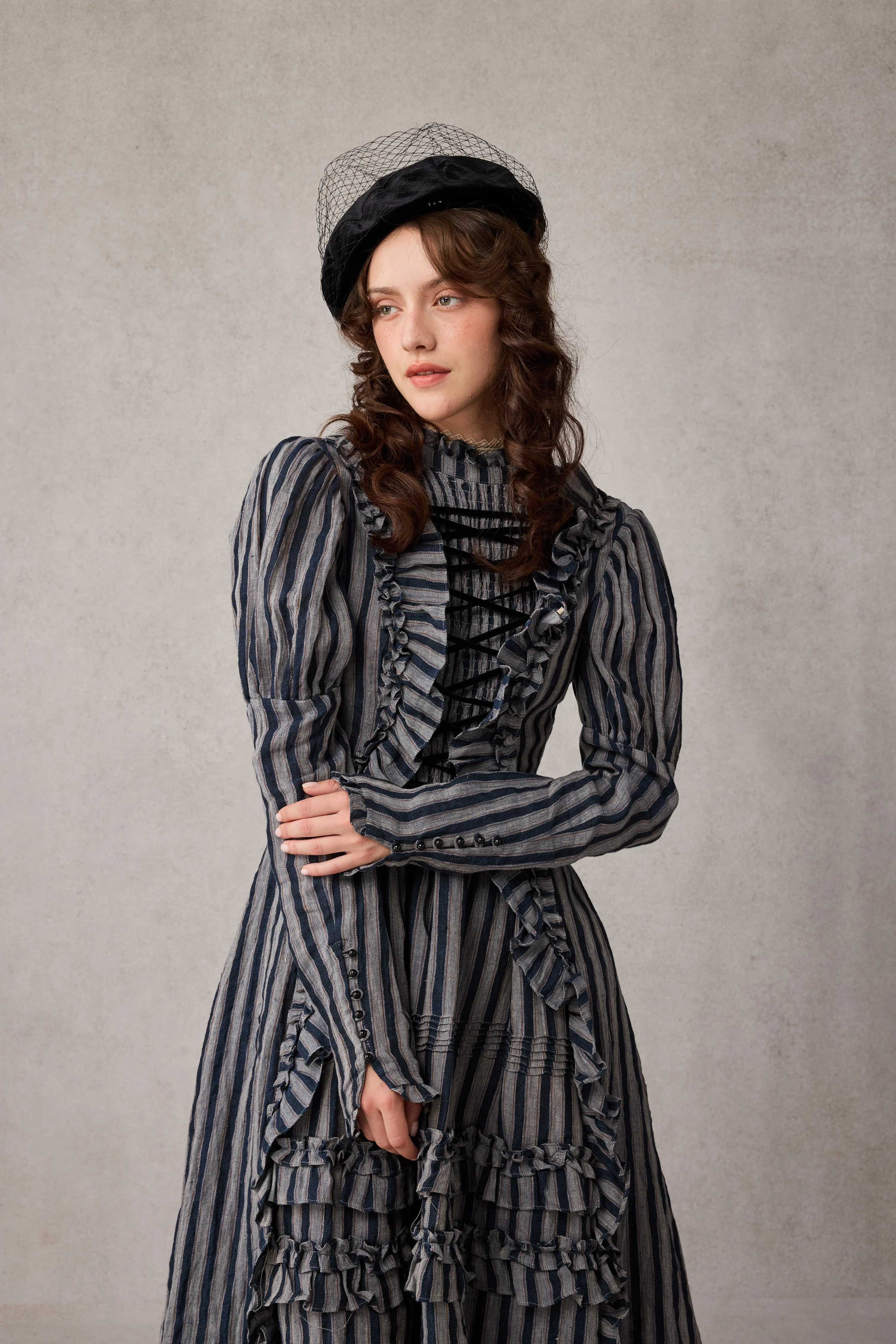 Elizabeth 15 | Victorian Linen Dress - Image 14