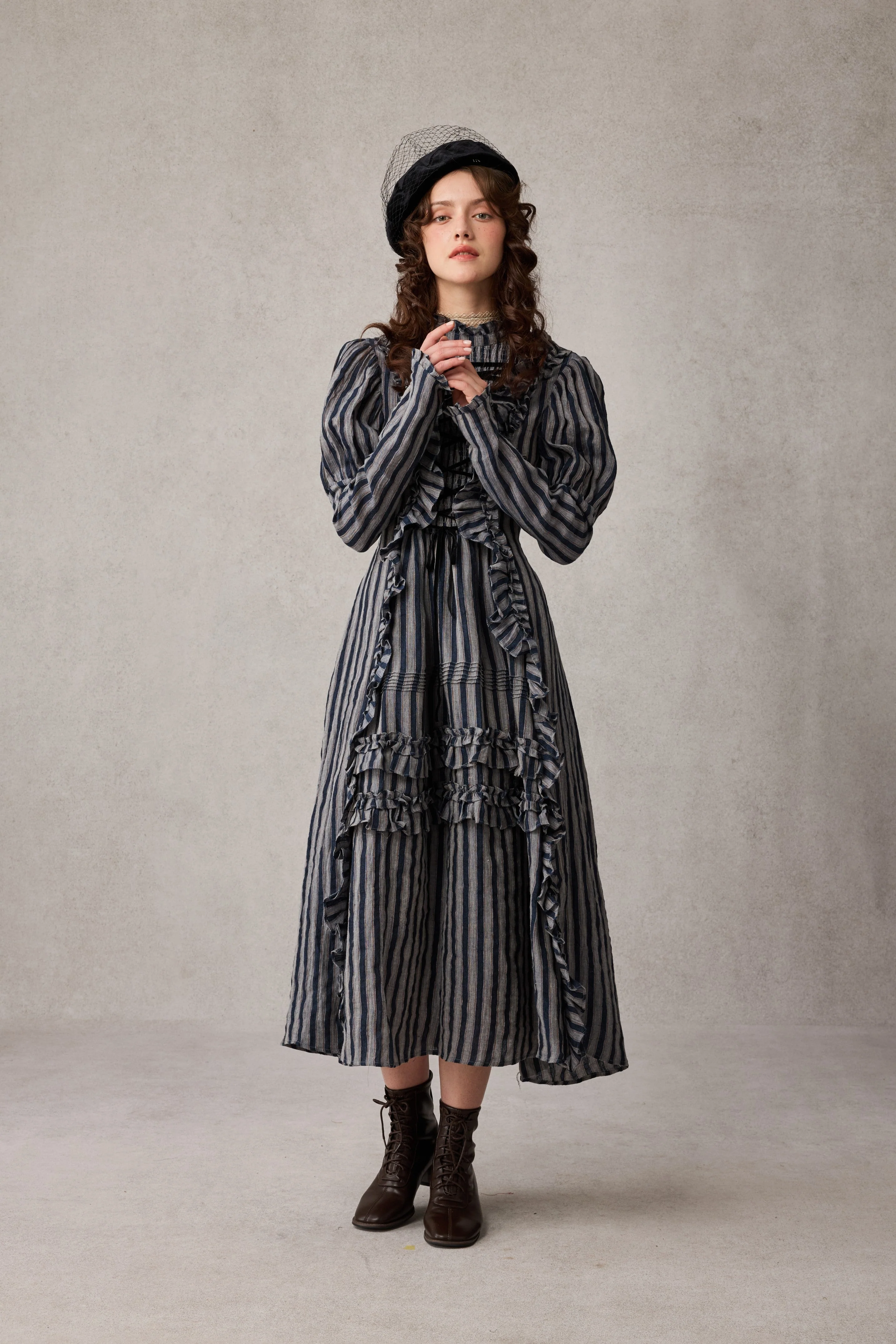 Elizabeth 15 | Victorian Linen Dress - Image 16