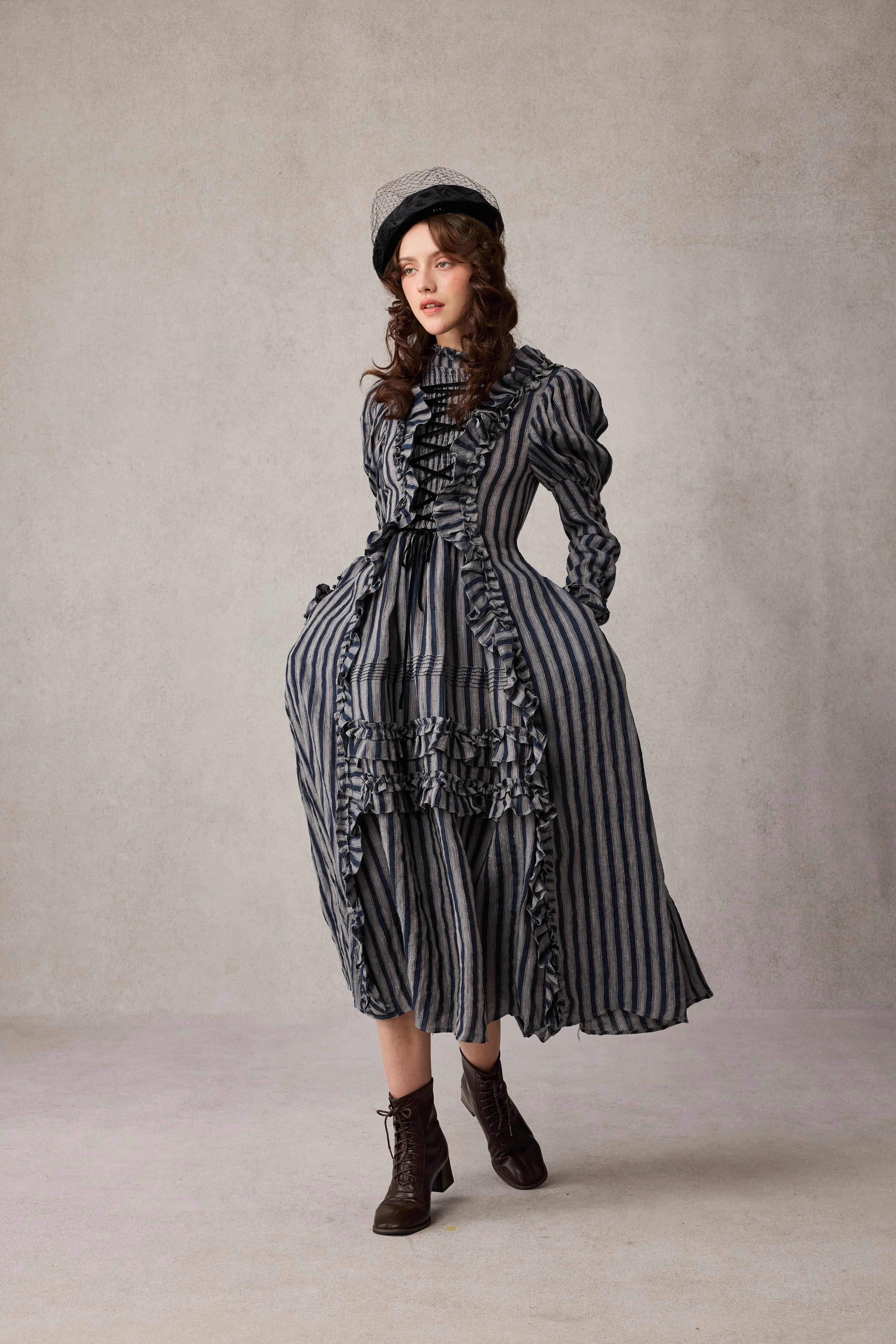 Elizabeth 15 | Victorian Linen Dress - Image 17