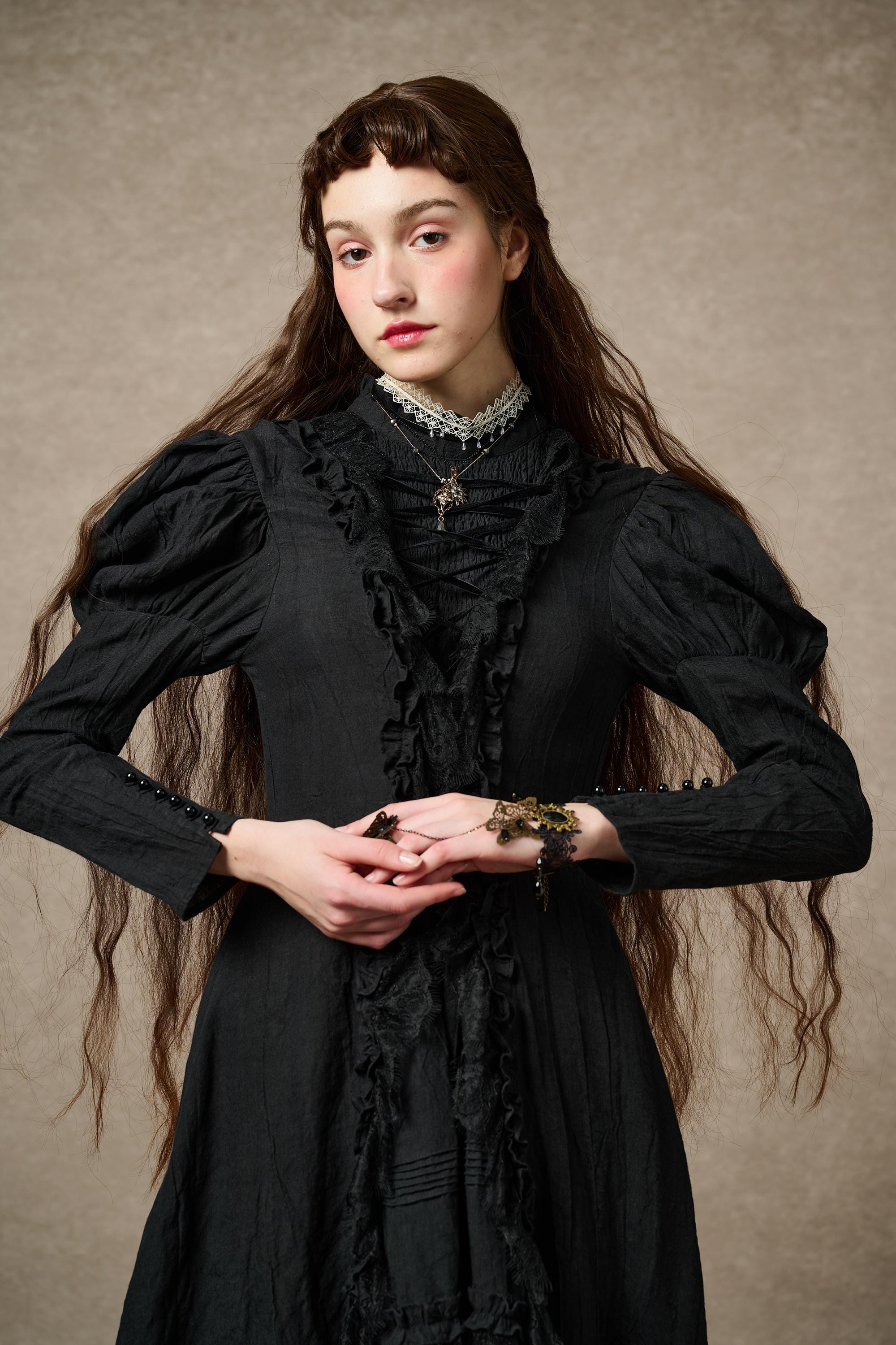 Elizabeth 15 | Victorian Linen Dress - Image 23