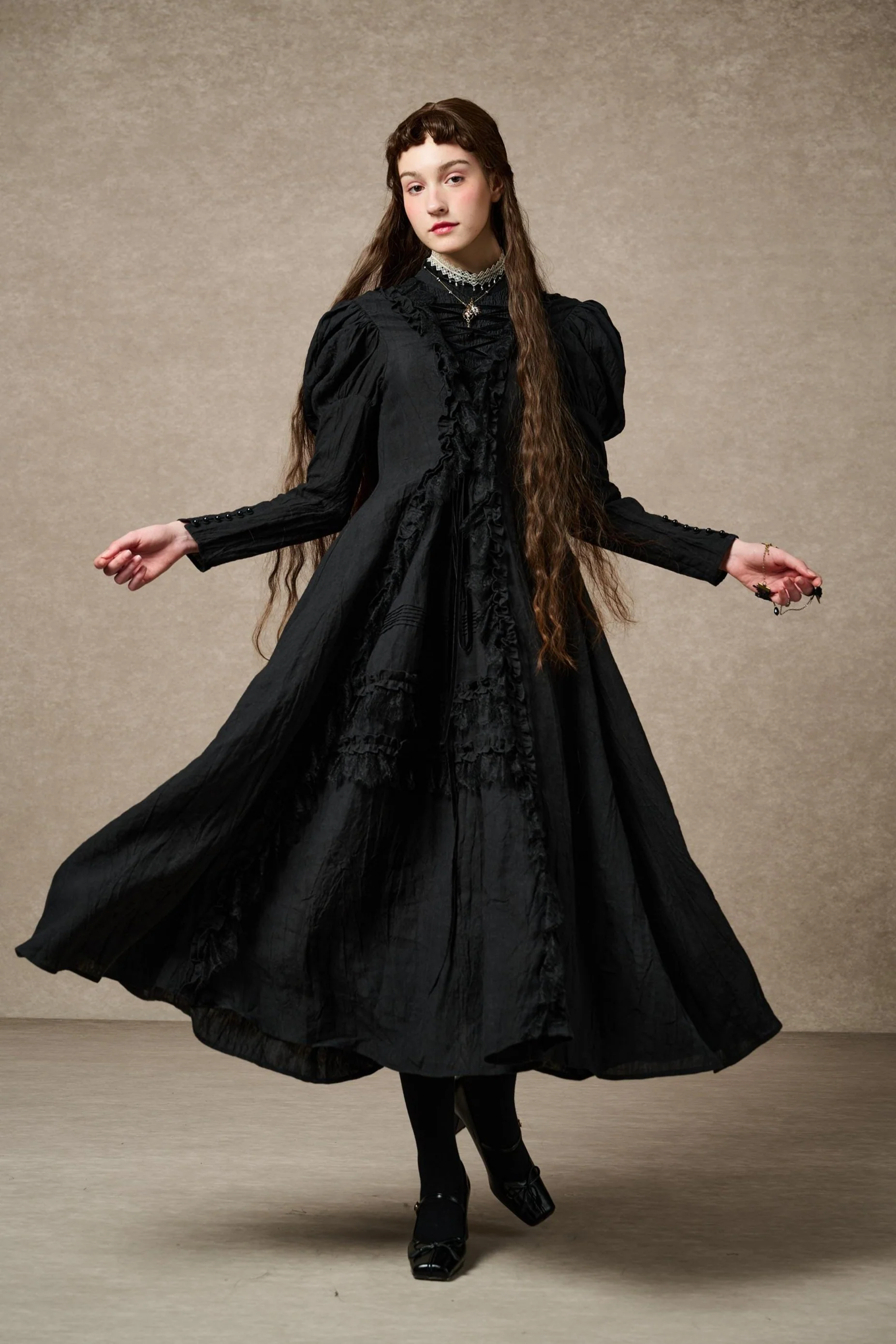 Elizabeth 15 | Victorian Linen Dress - Image 24